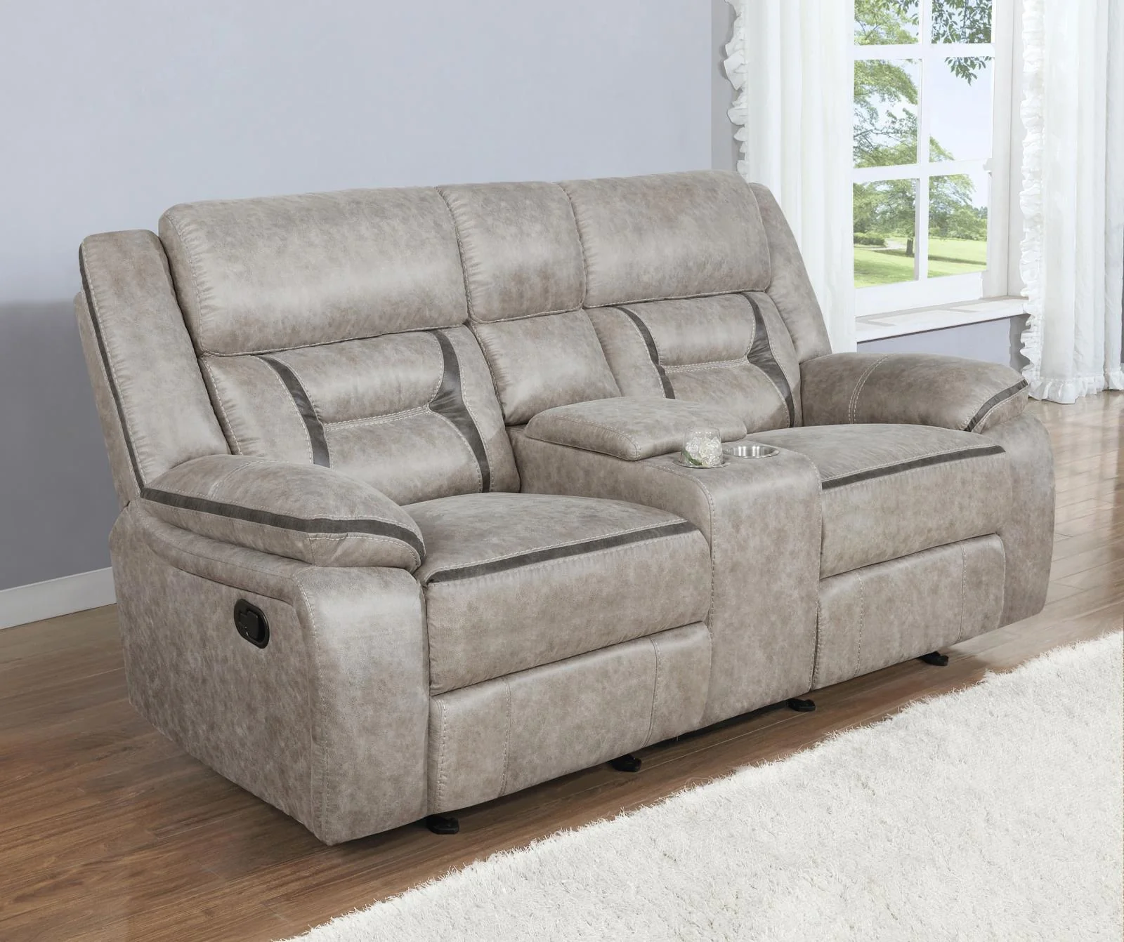 Greer Taupe 3-Piece Upholstered Tufted Living Room Set - Image 6