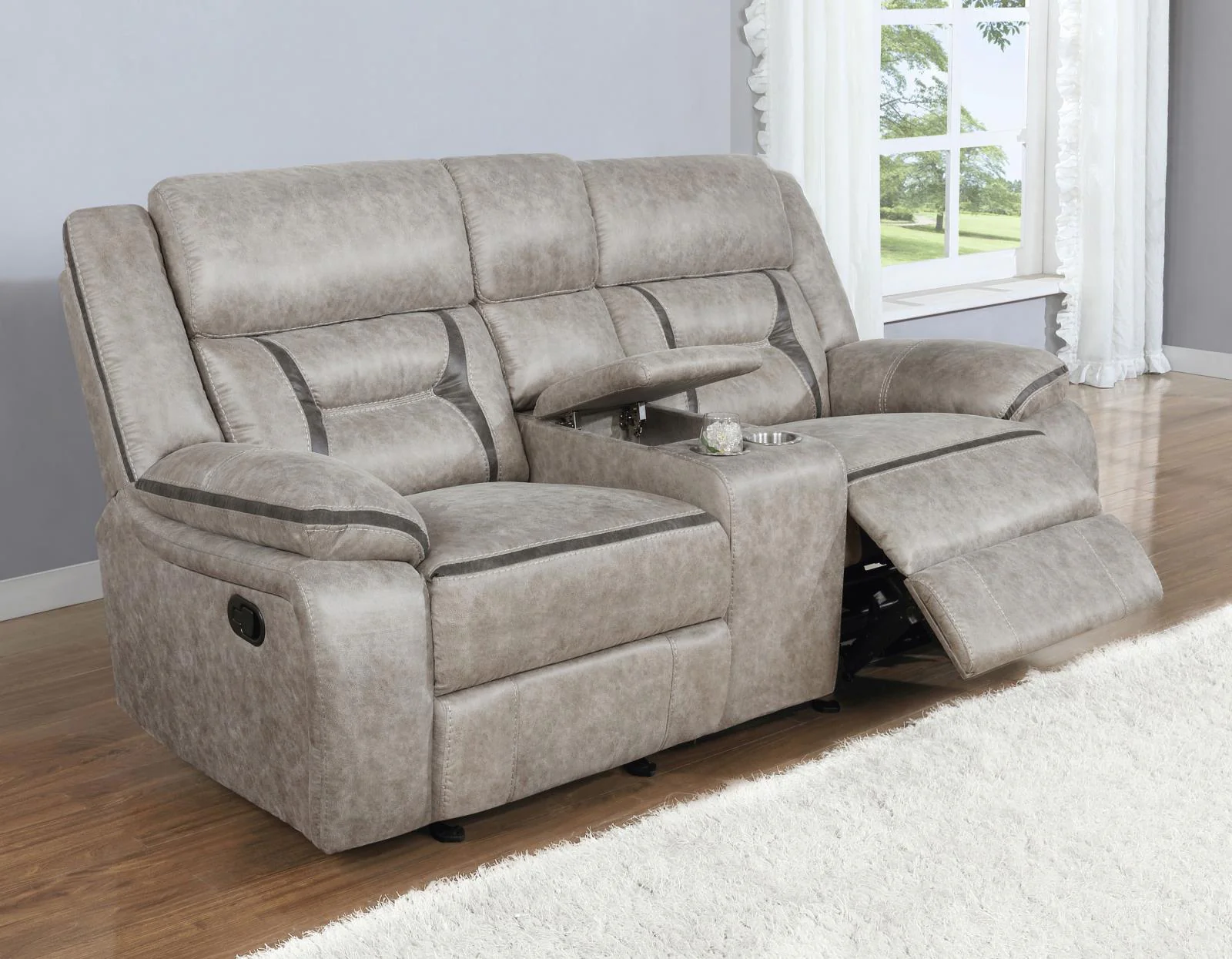 Greer Taupe 3-Piece Upholstered Tufted Living Room Set - Image 7
