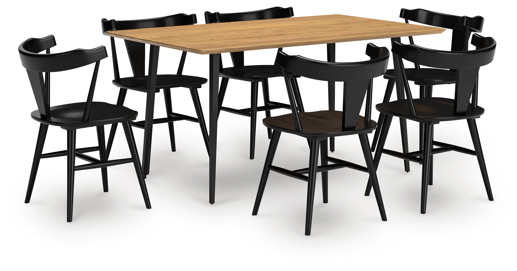 Gretlynn Natural And Black Rectangular Dining Room Set
