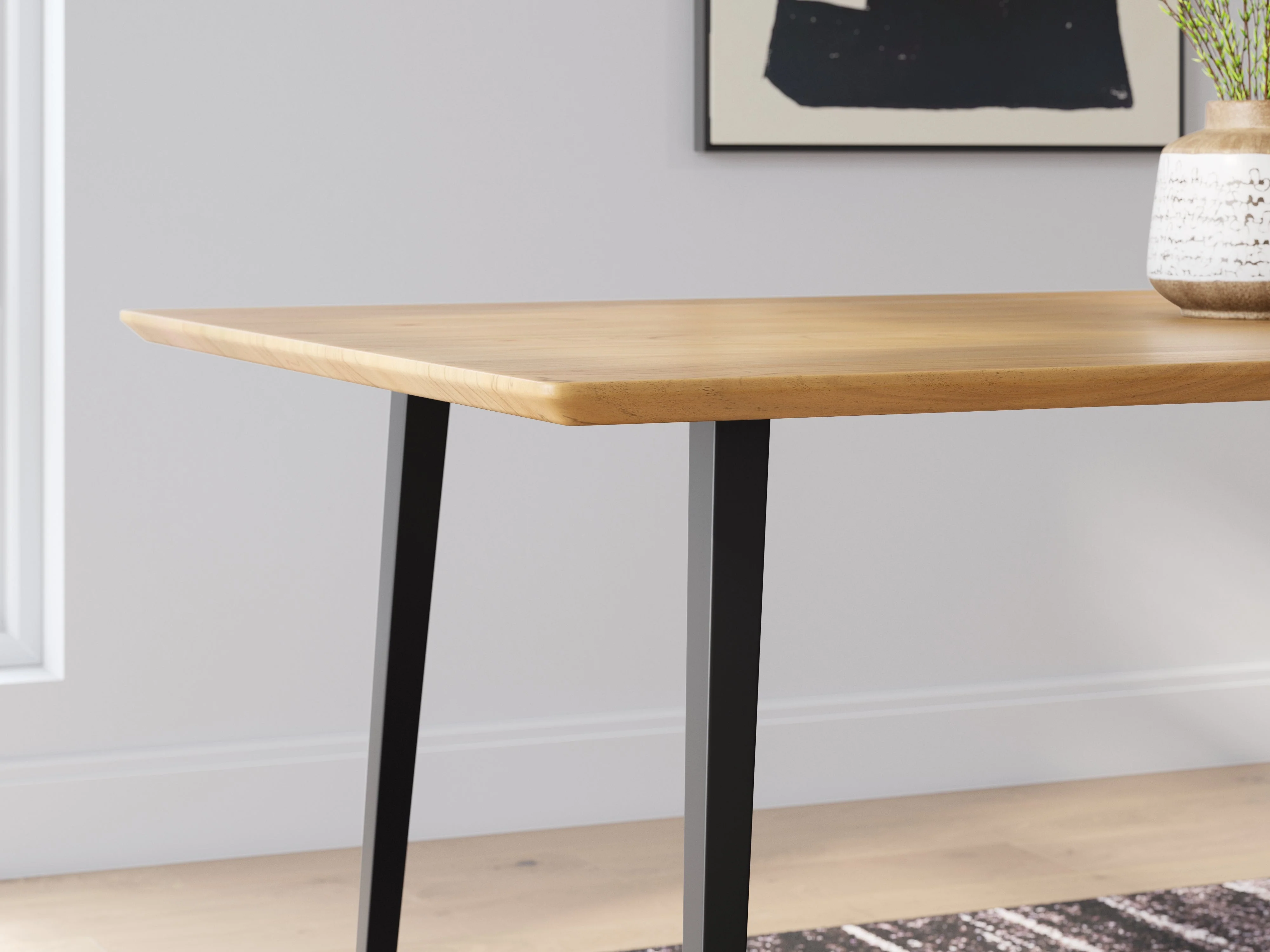 Gretlynn Natural And Black Rectangular Dining Room Set - Image 7