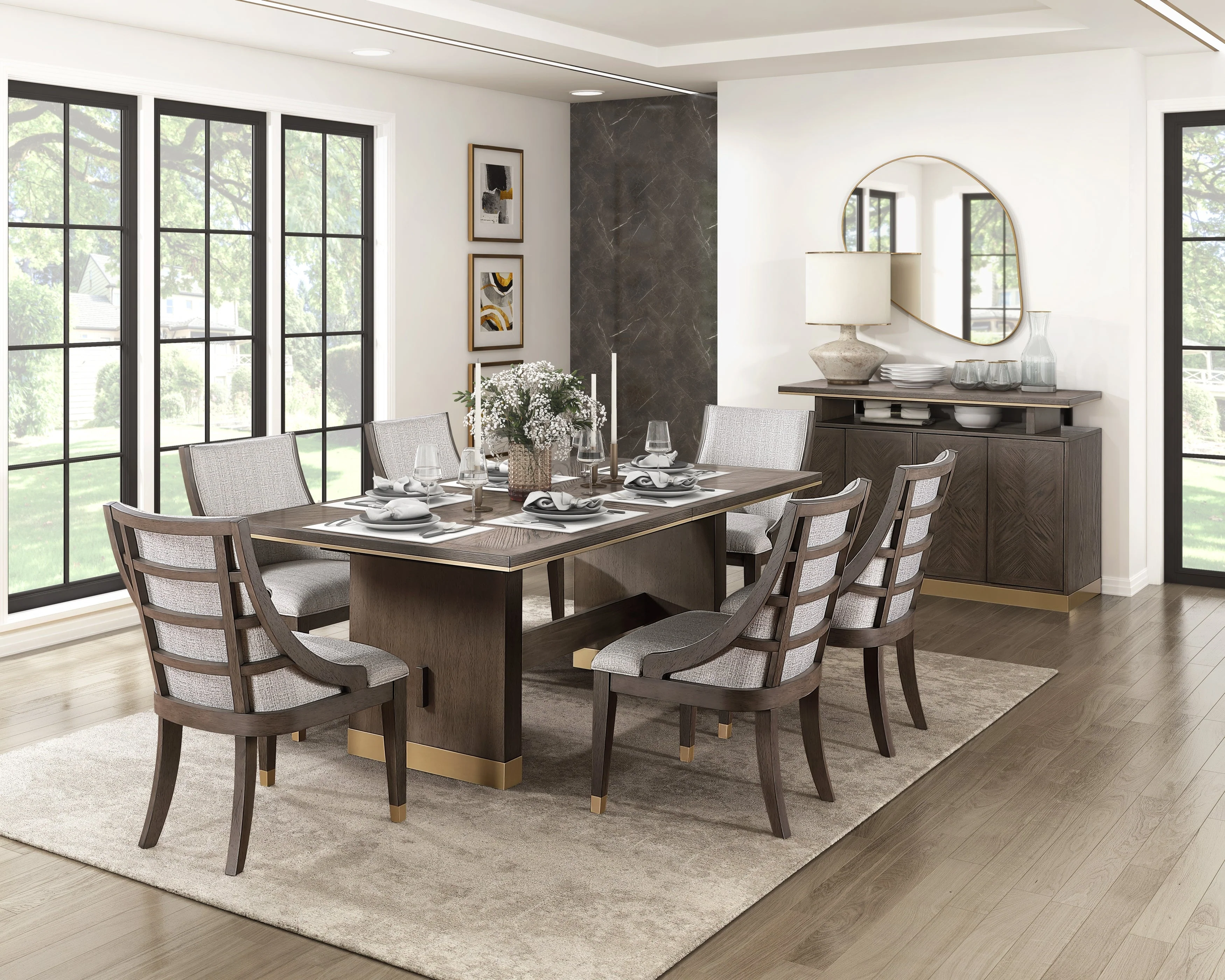 Griffin Brown Extendable Dining Table - Image 2