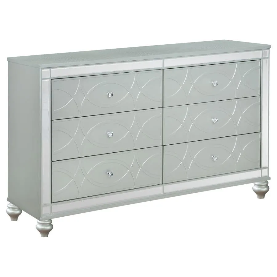 Gunnison Silver Metallic 5-Piece King Bedroom Set with LED Lighting - Image 7