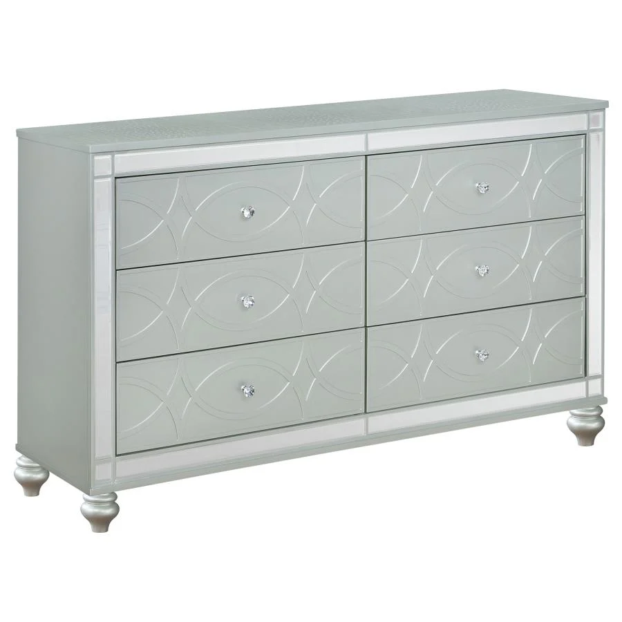 Gunnison Silver Metallic 5-Piece Queen Bedroom Set with LED Lighting - Image 7