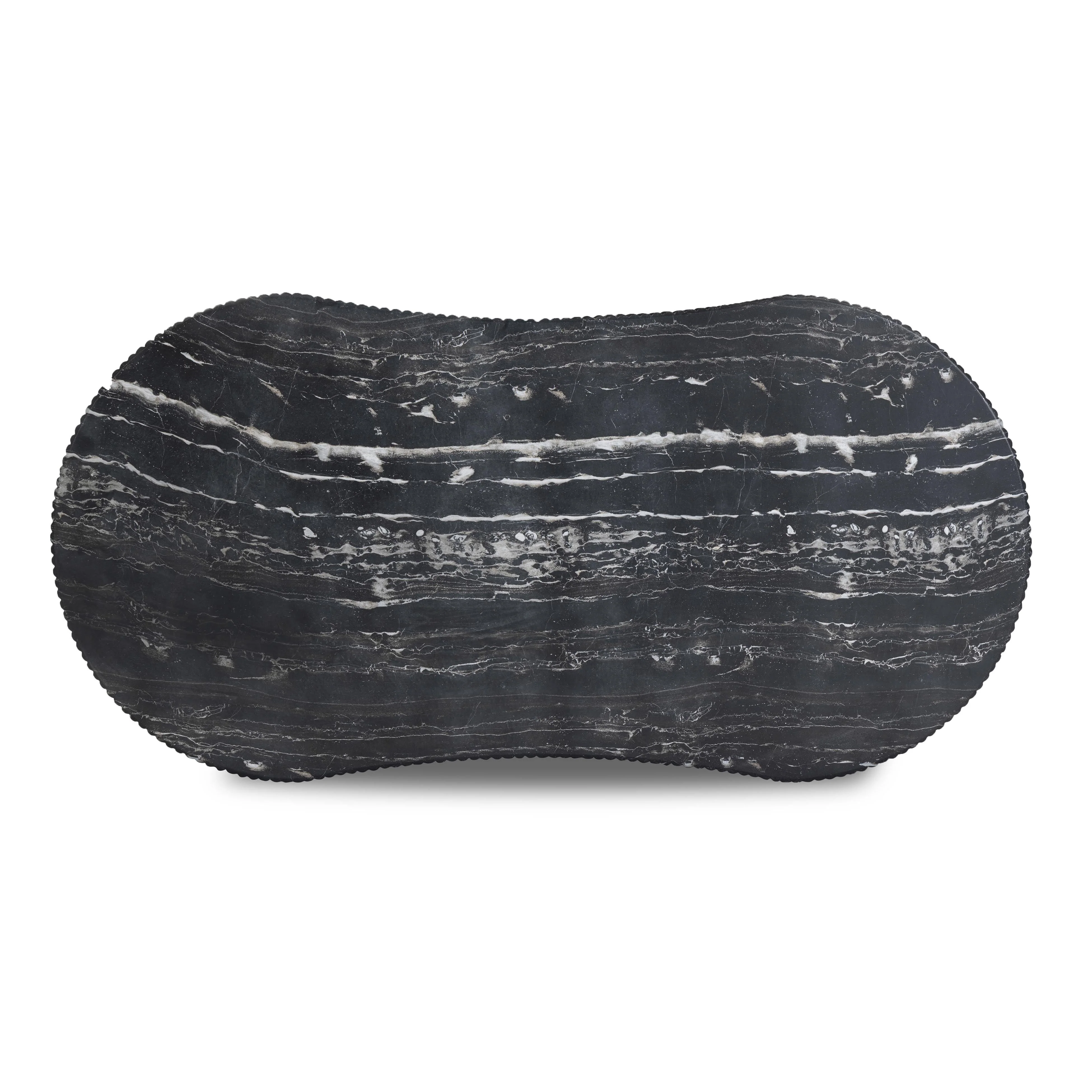 Hades 47" Black Faux Marble Indoor/Outdoor Concrete Coffee Table - Image 7