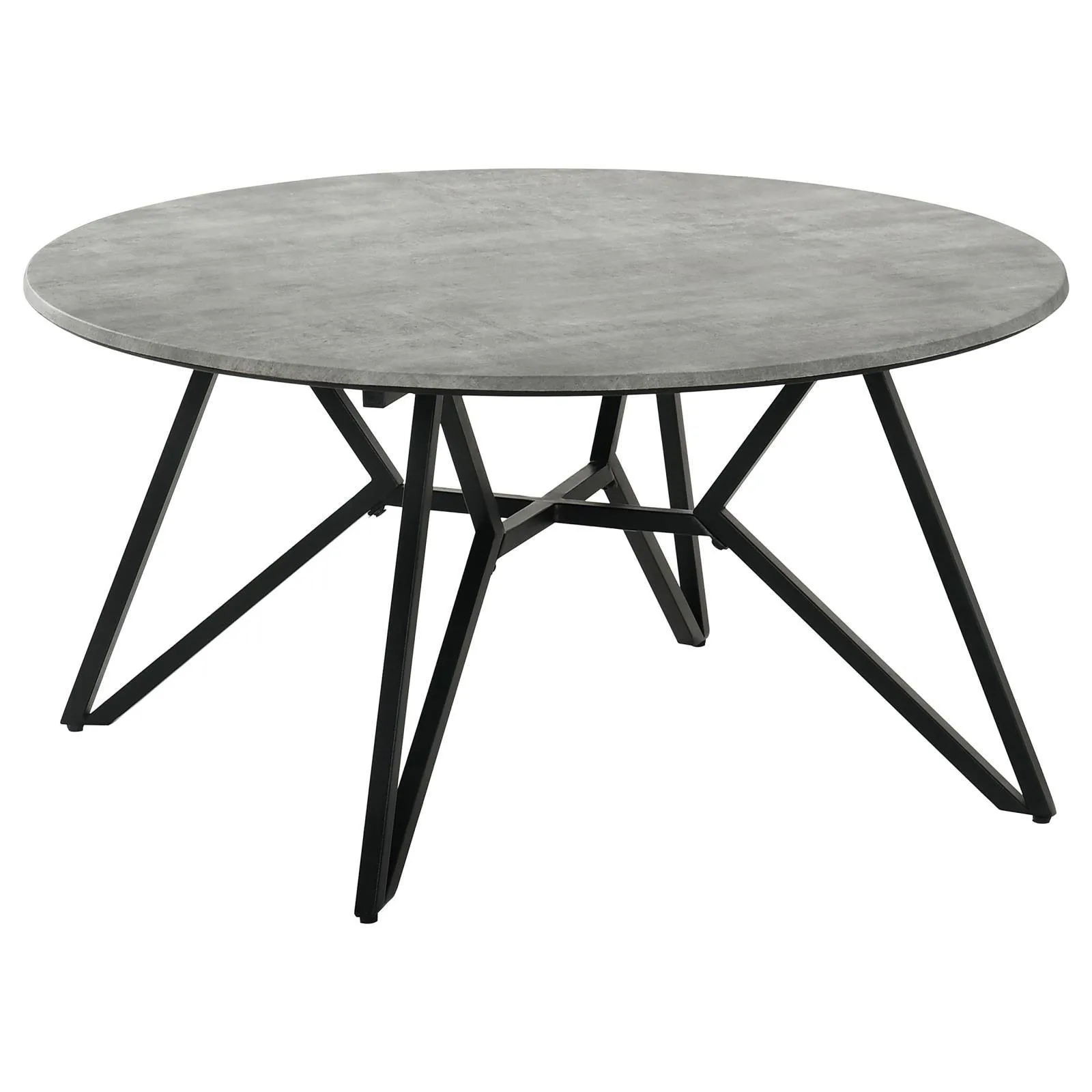 Hadi Cement/Gunmetal Round Coffee Table with Hairpin Legs - Image 2