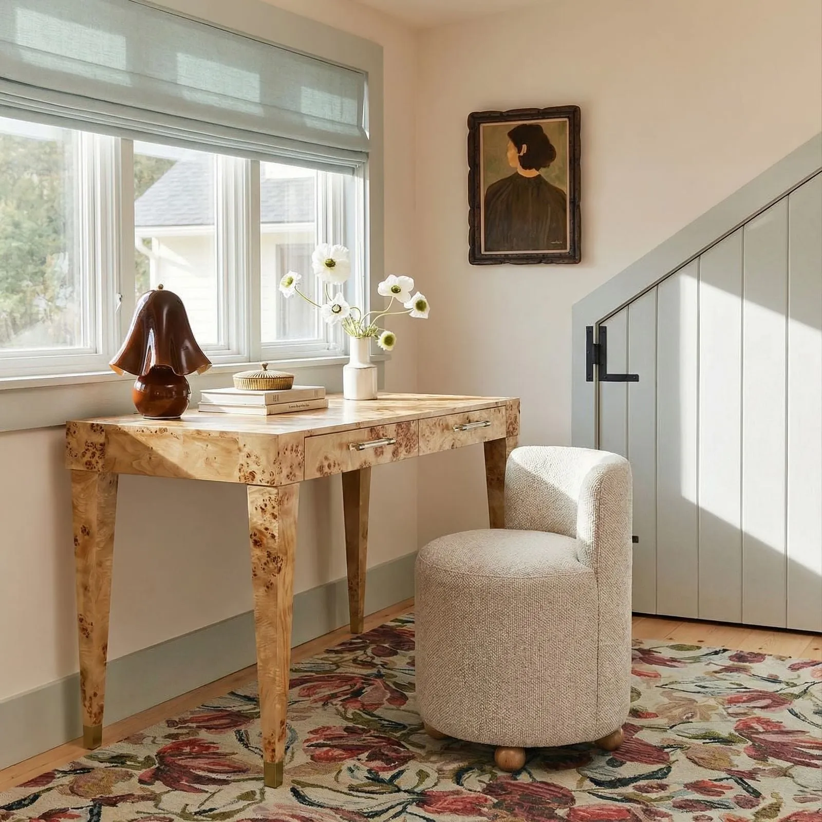 Hakuna Cream Performance Boucle Desk Chair - Image 2