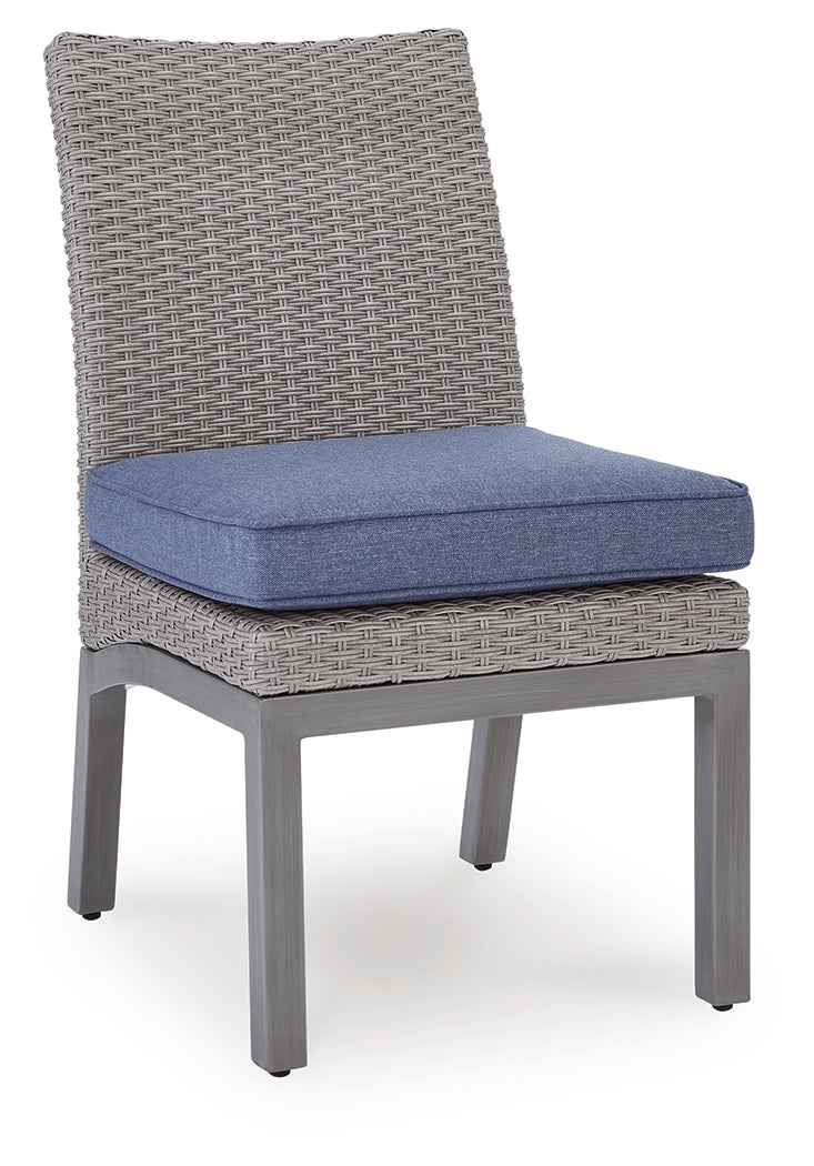 Half Moon Beach Blue/Gray Outdoor Side Chair with Cushion (Set of 2) - Image 3