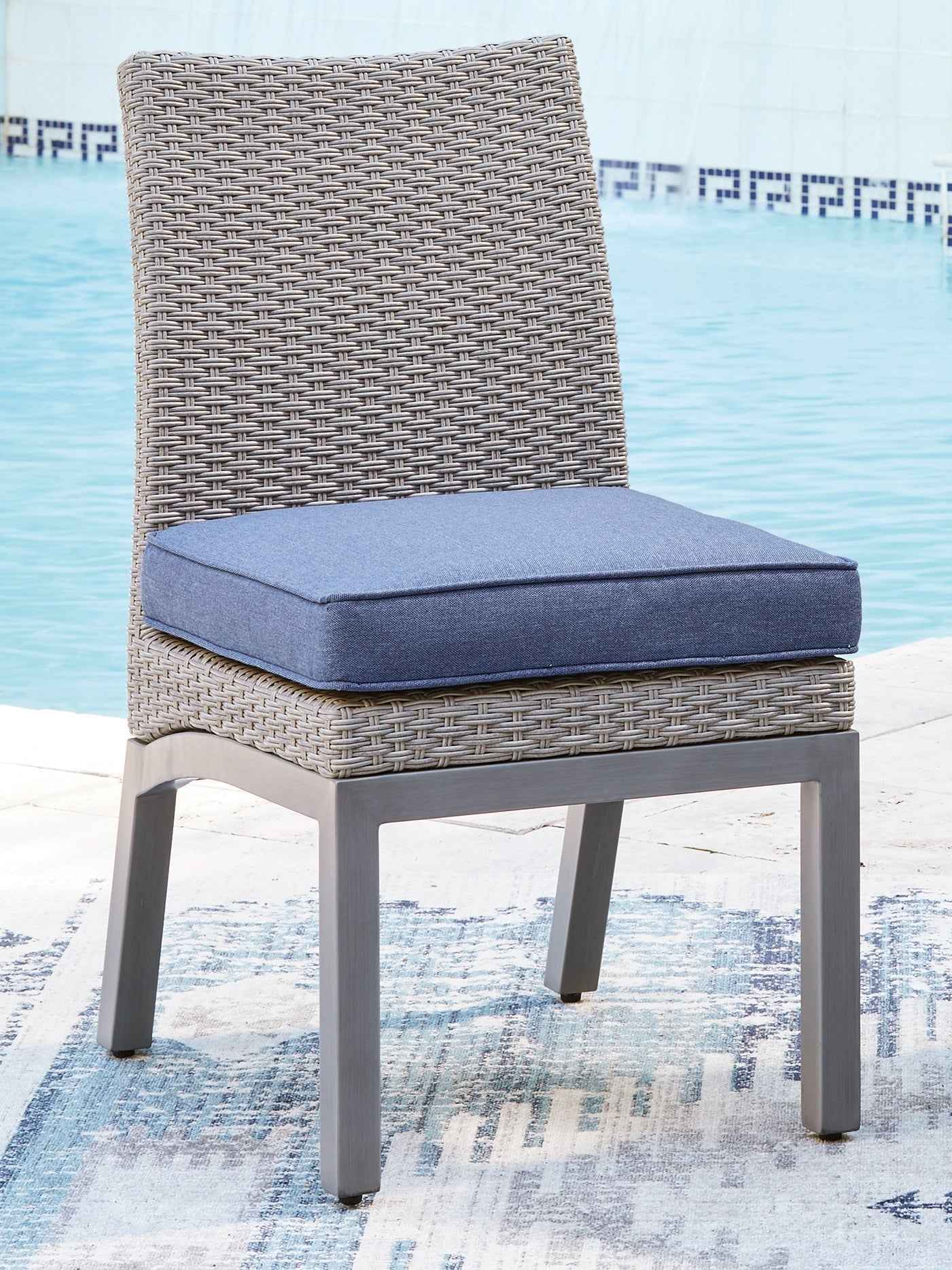 Half Moon Beach Blue/Gray Outdoor Side Chair with Cushion (Set of 2) - Image 6