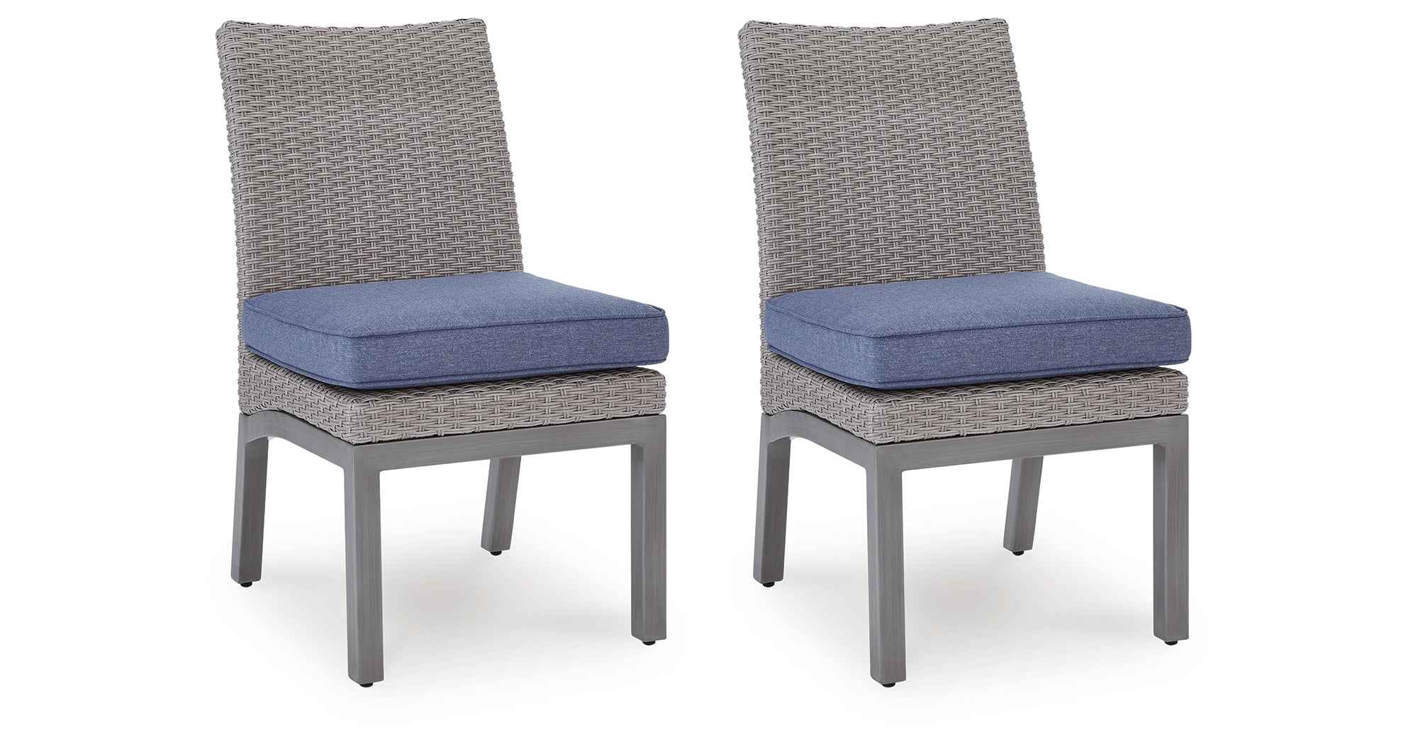 Half Moon Beach Blue/Gray Outdoor Side Chair with Cushion (Set of 2) - Image 9