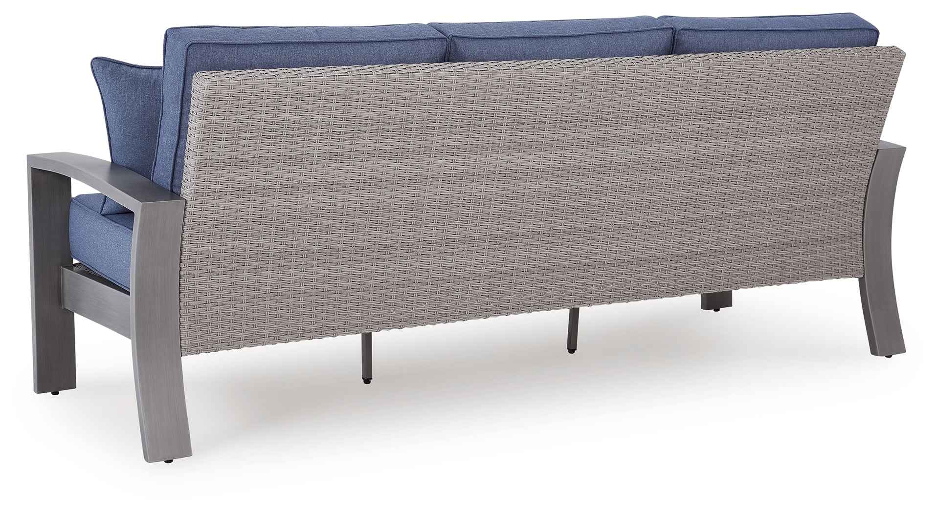 Half Moon Beach Blue/Gray Outdoor Sofa with 2 Lounge Chairs - Image 7