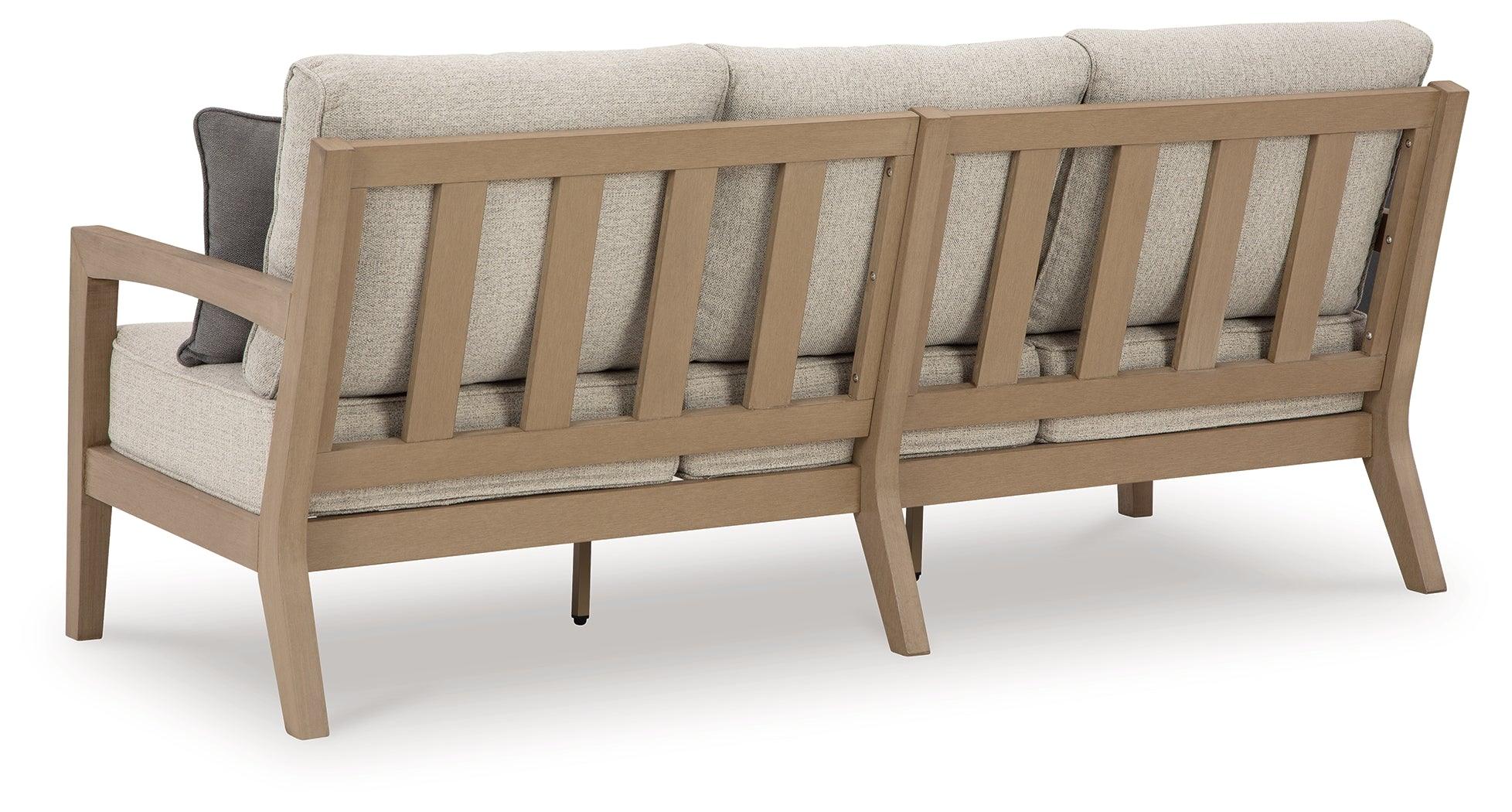 Hallow Creek Driftwood Outdoor Sofa with Cushion - Image 3