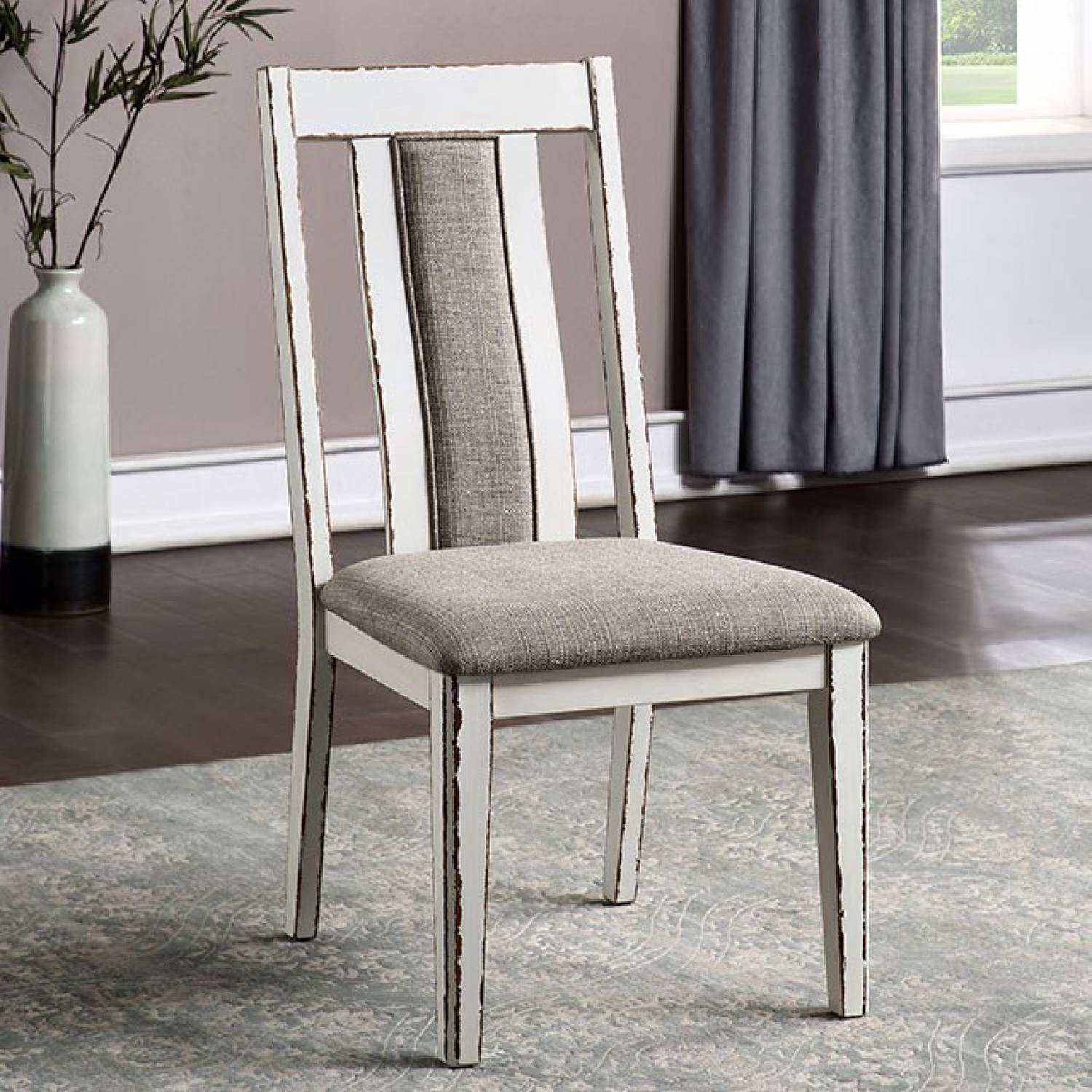 Halsey Weathered White/Dark Walnut 7-Piece Dining Set - Image 3