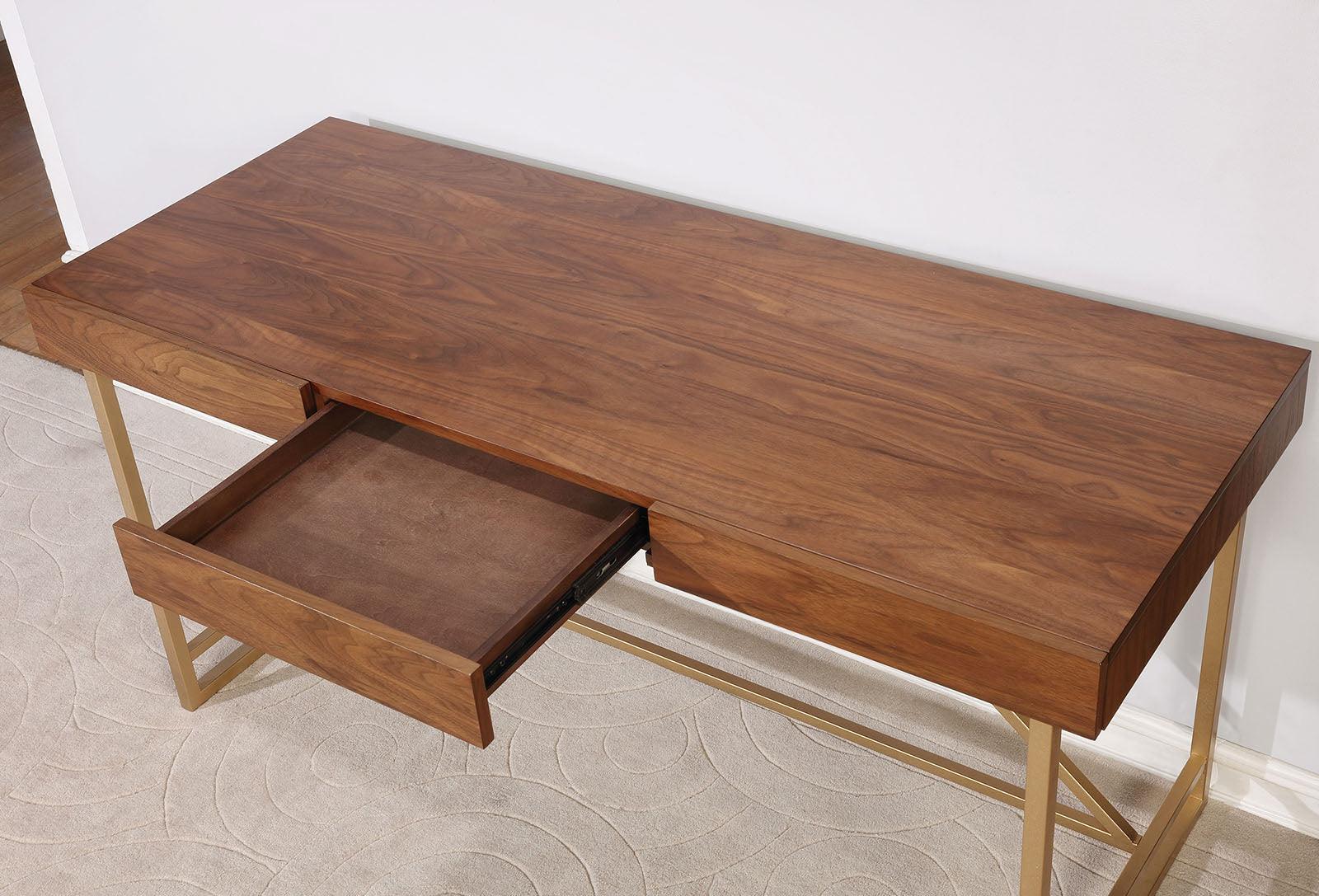 Halstein Light Walnut/Gold Desk - Image 2