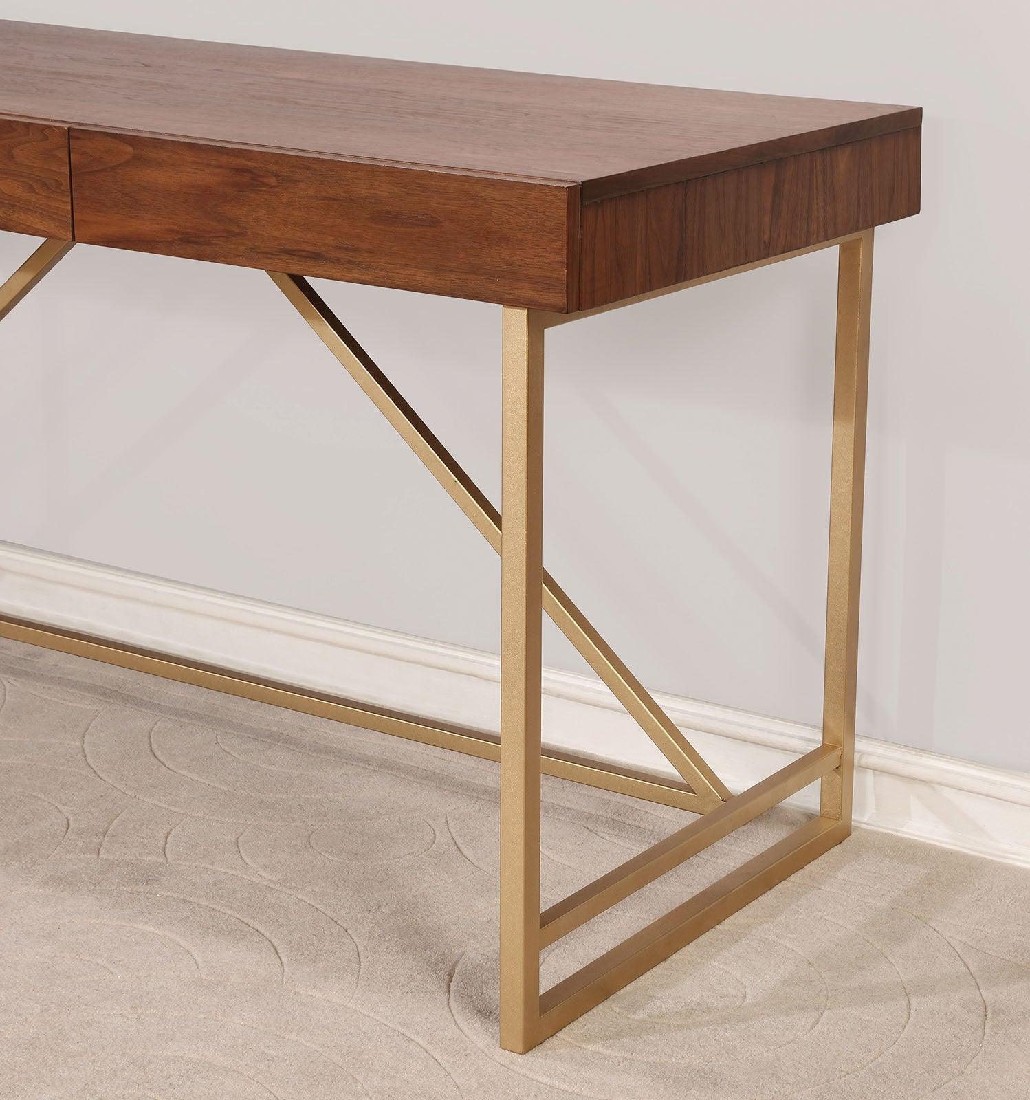 Halstein Light Walnut/Gold Desk - Image 3