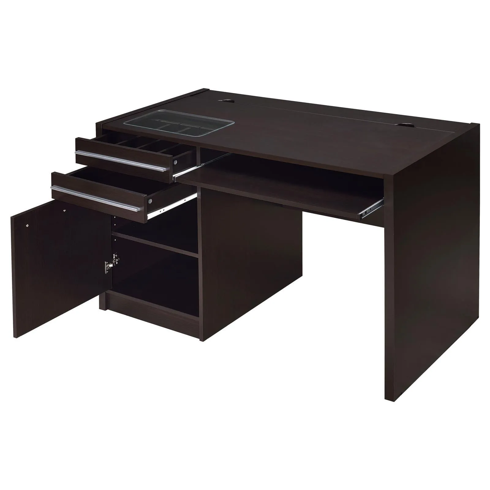 Halston Cappuccino Rectangular Connect-it Office Desk - Image 3