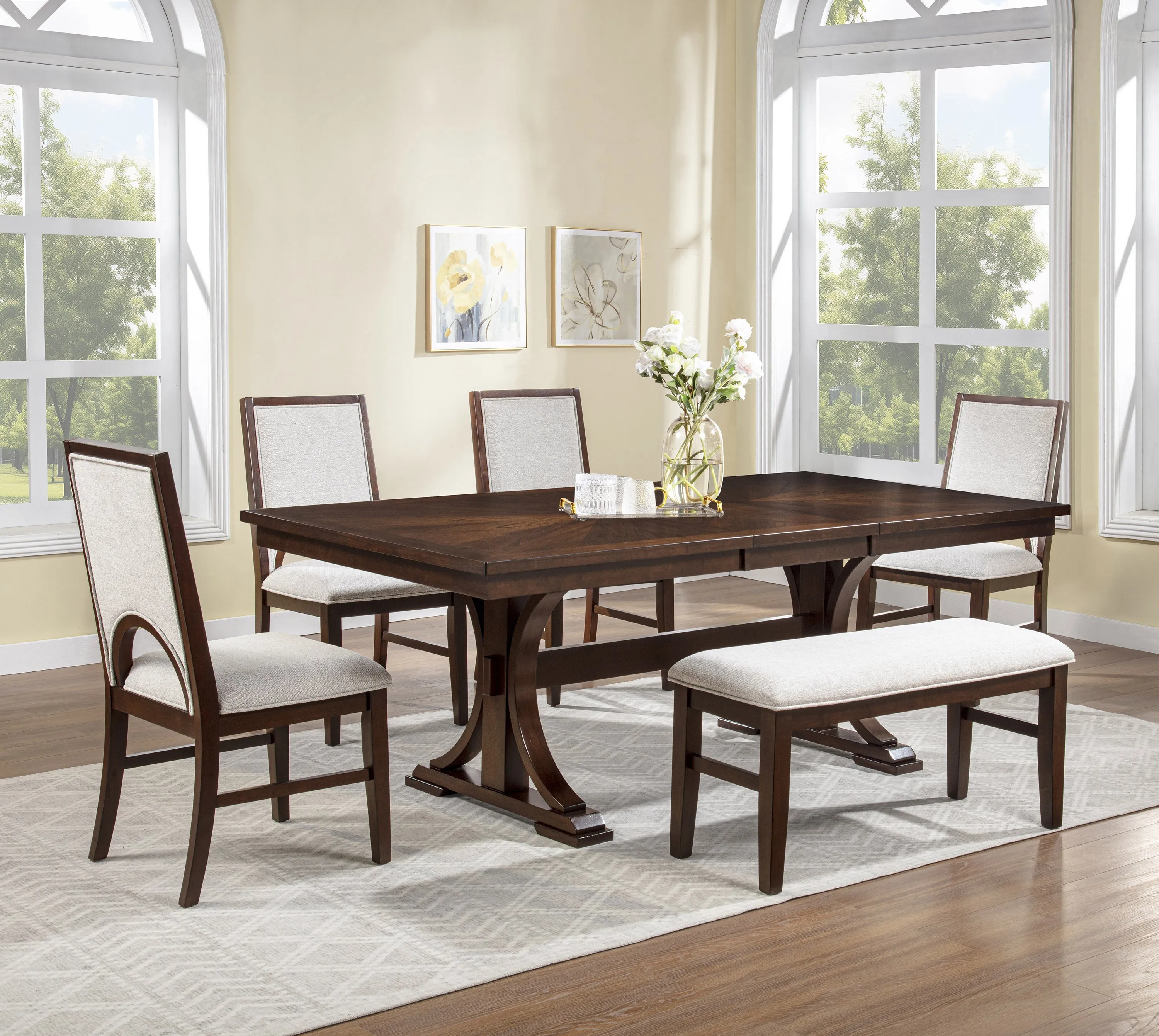 Hamil Brown W/18" Butterfly Leaf Dining Table - Image 5