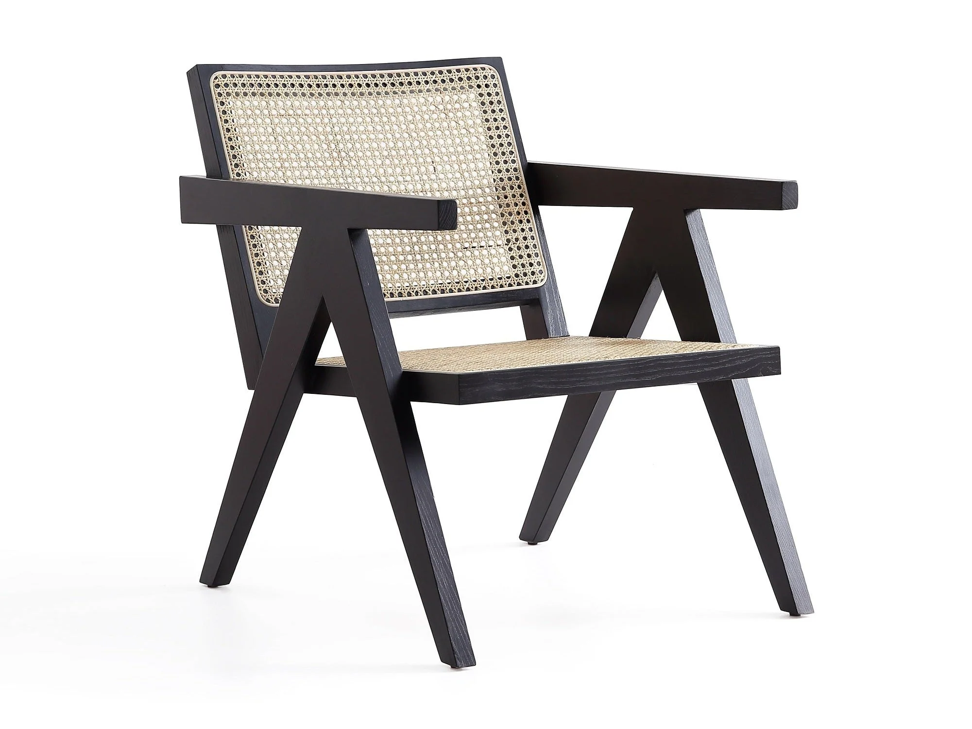 Hamlet Accent Chair in Black and Natural Cane