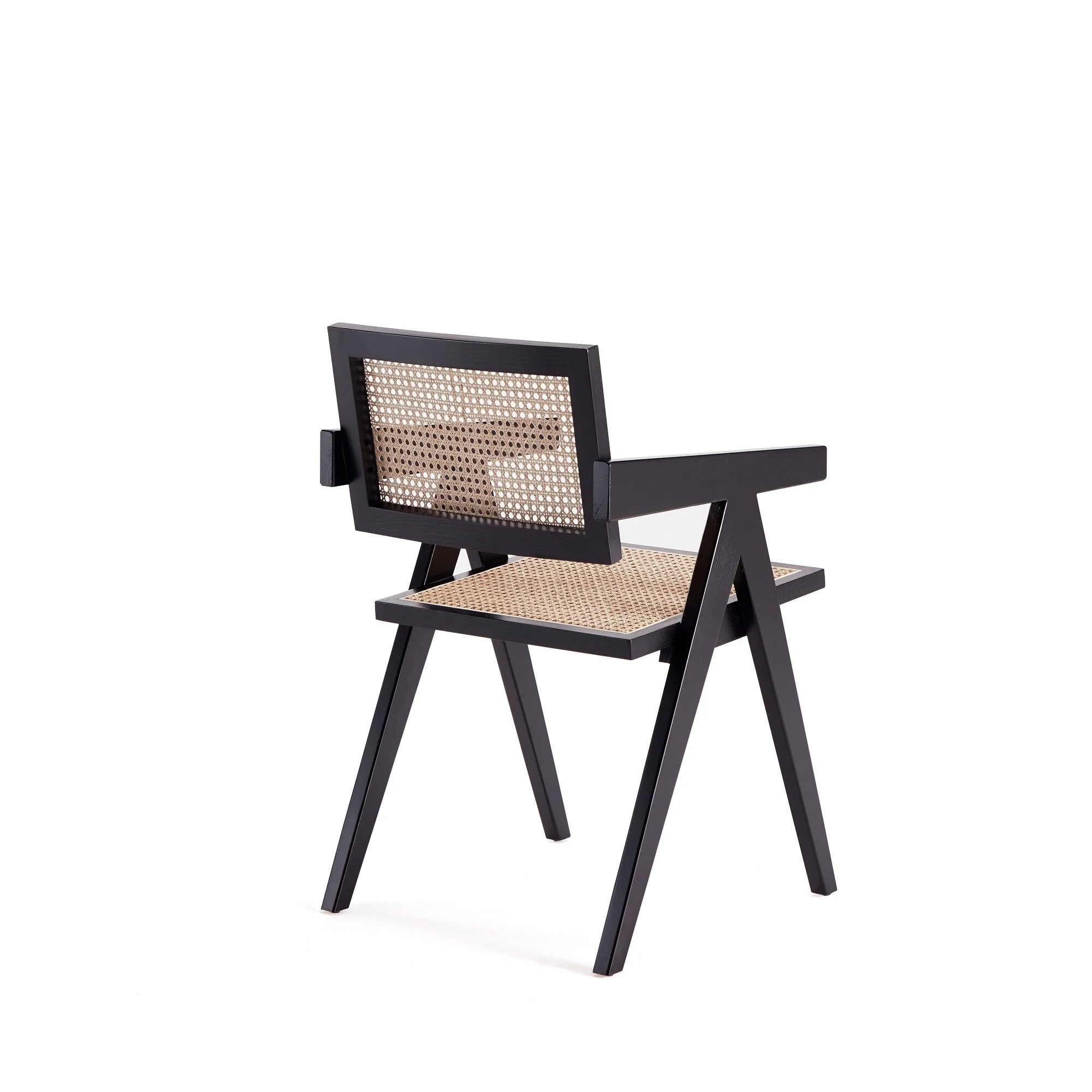 Hamlet Dining Arm Chair in Black and Natural Cane (set of 2) - Image 6