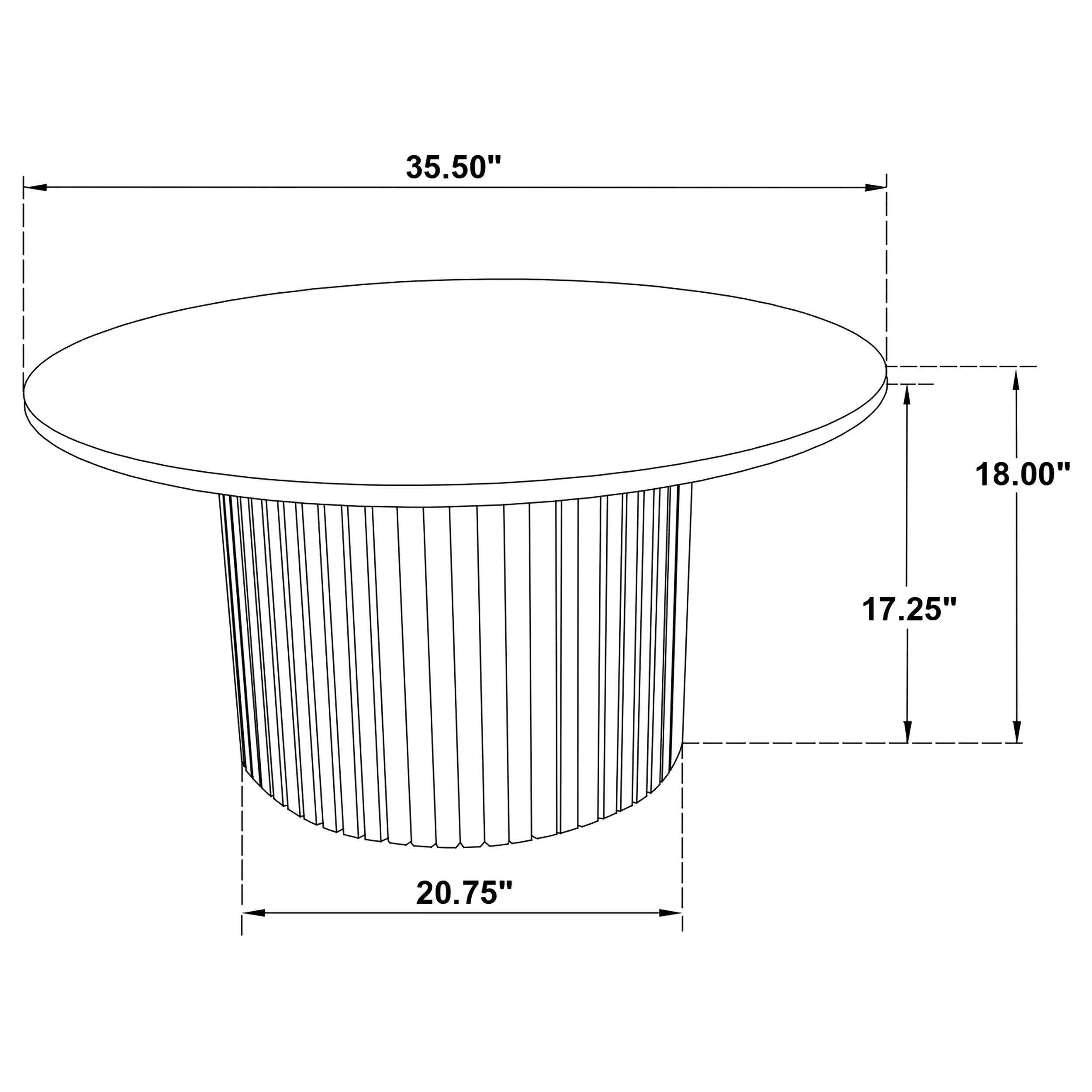 Hamlyn Black 2-piece Round Fluted Coffee and End Table Set - Image 10