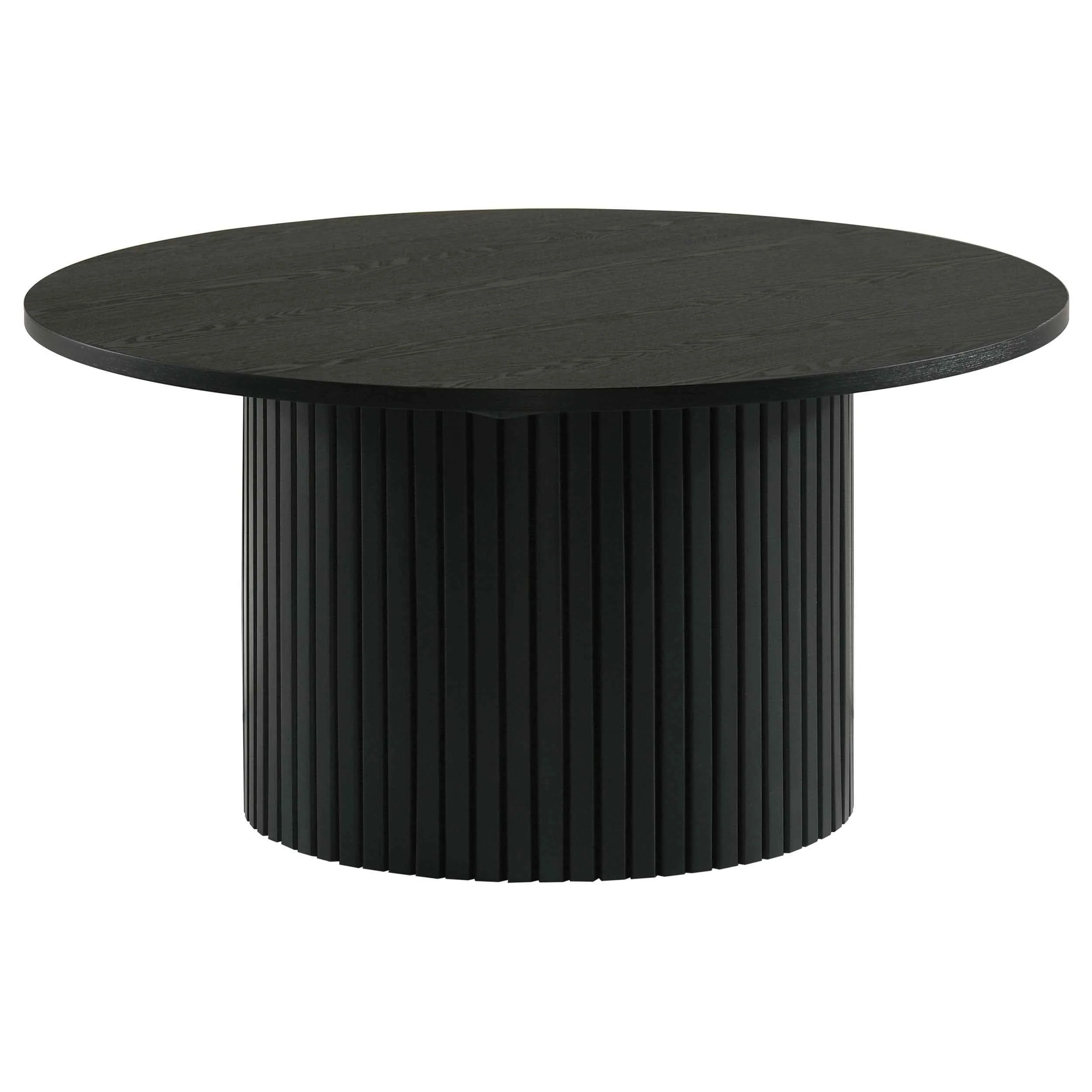 Hamlyn Black 2-piece Round Fluted Coffee and End Table Set - Image 5