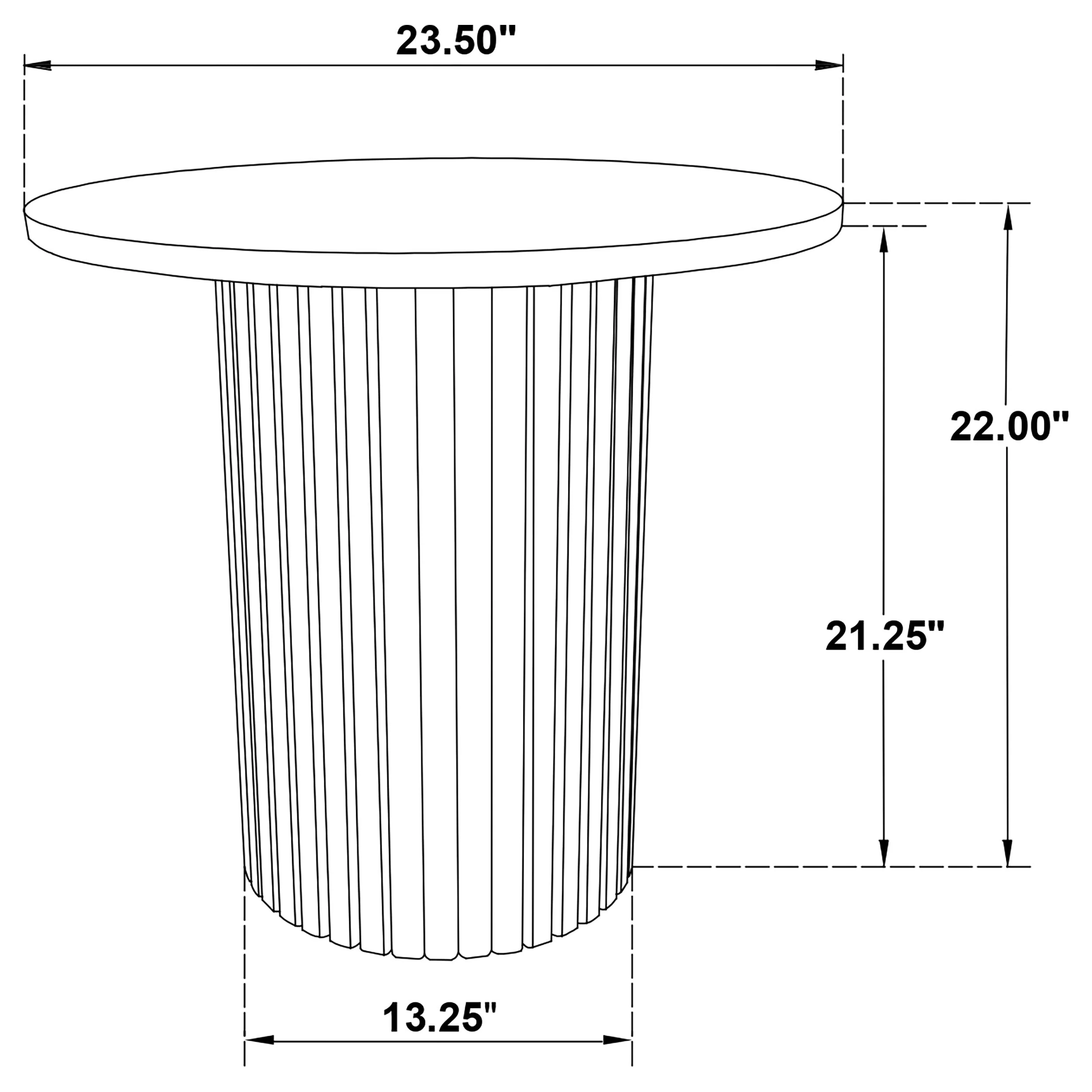 Hamlyn Black 2-piece Round Fluted Coffee and End Table Set - Image 9