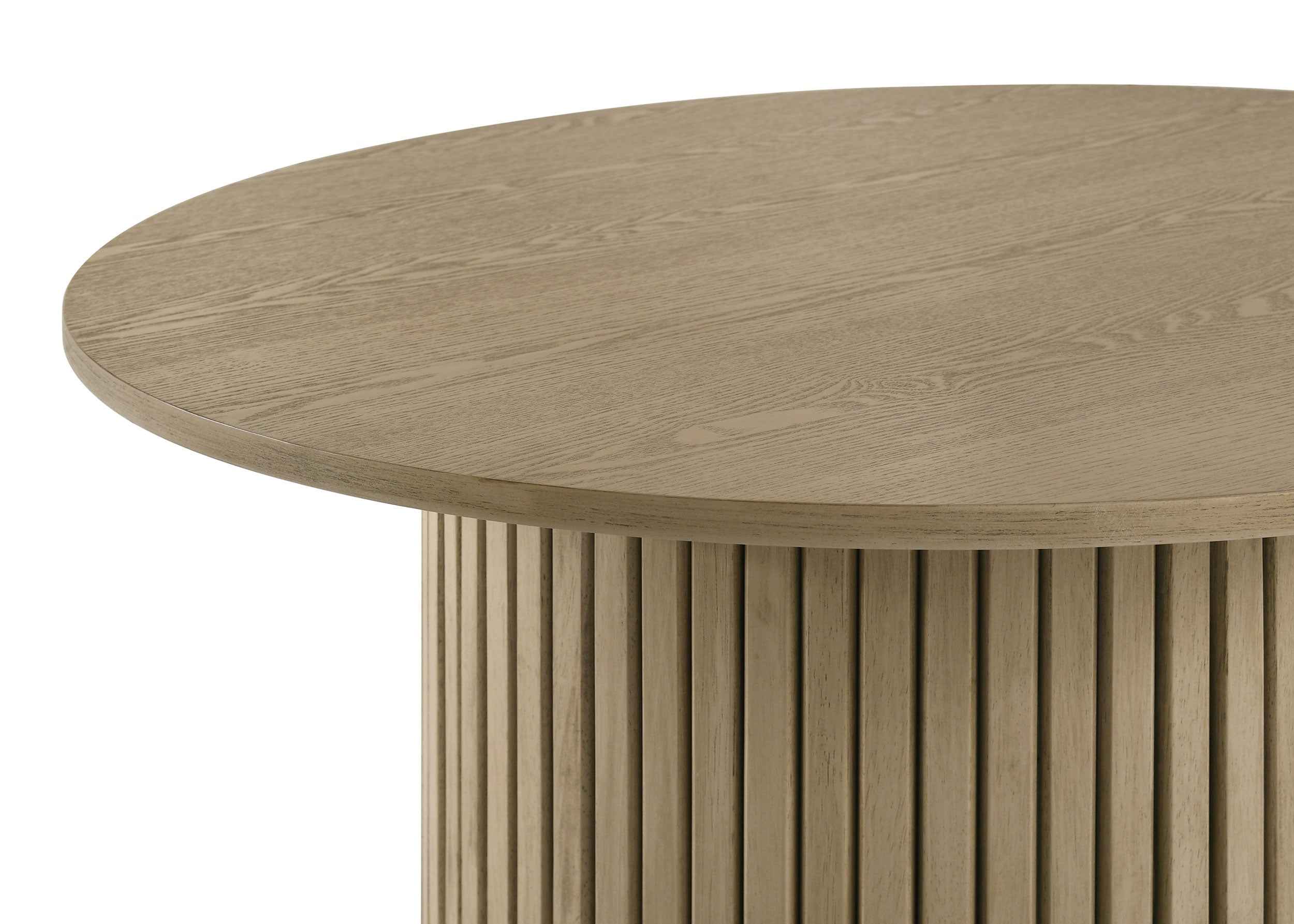 Hamlyn Natural Oak Round Fluted Occasional Cocktail Coffee Table - Image 6