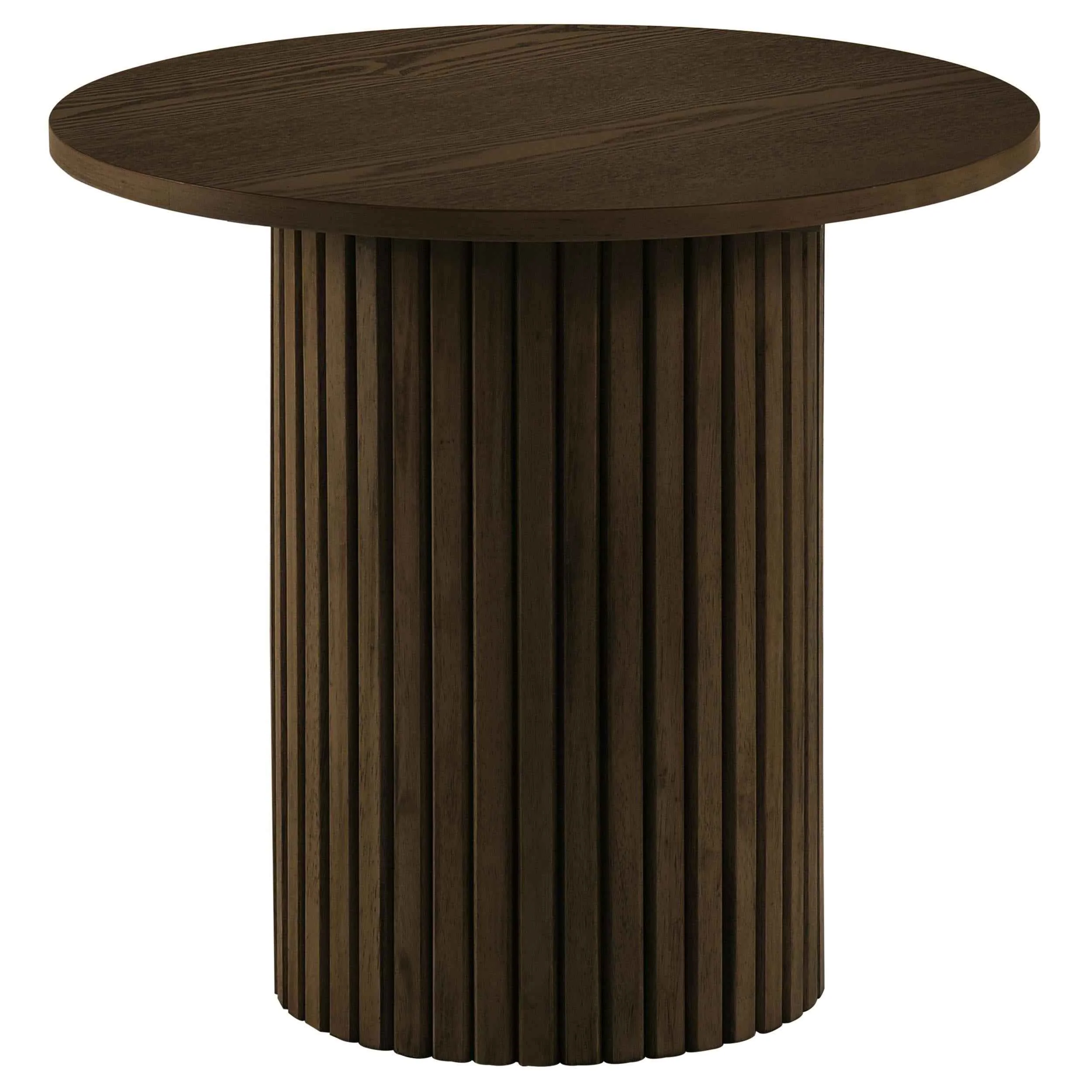 Hamlyn Walnut Round Fluted Occasional Side End Table - Image 2