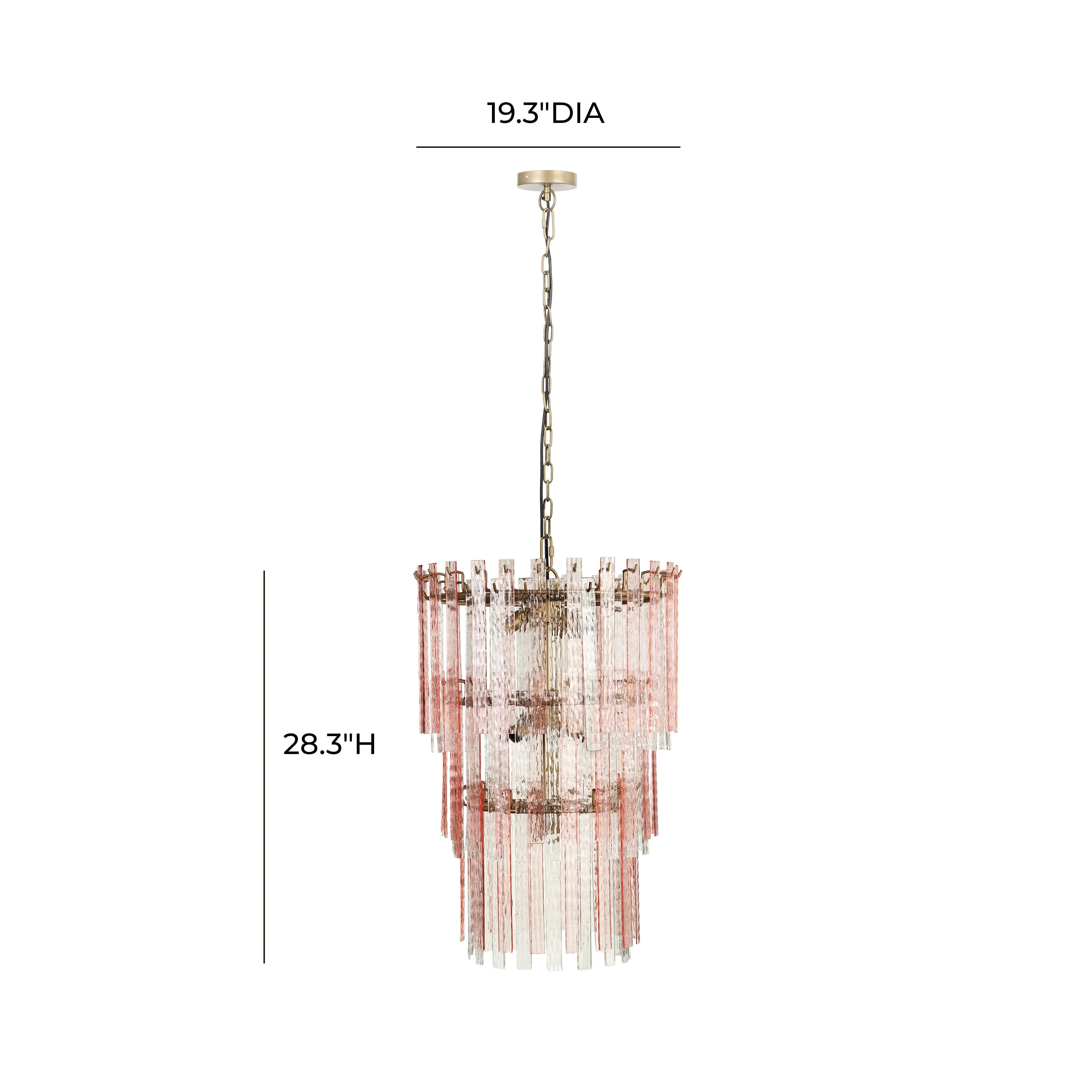 Hampshire Pink Acrylic 3-Tier Chandelier - Image 6