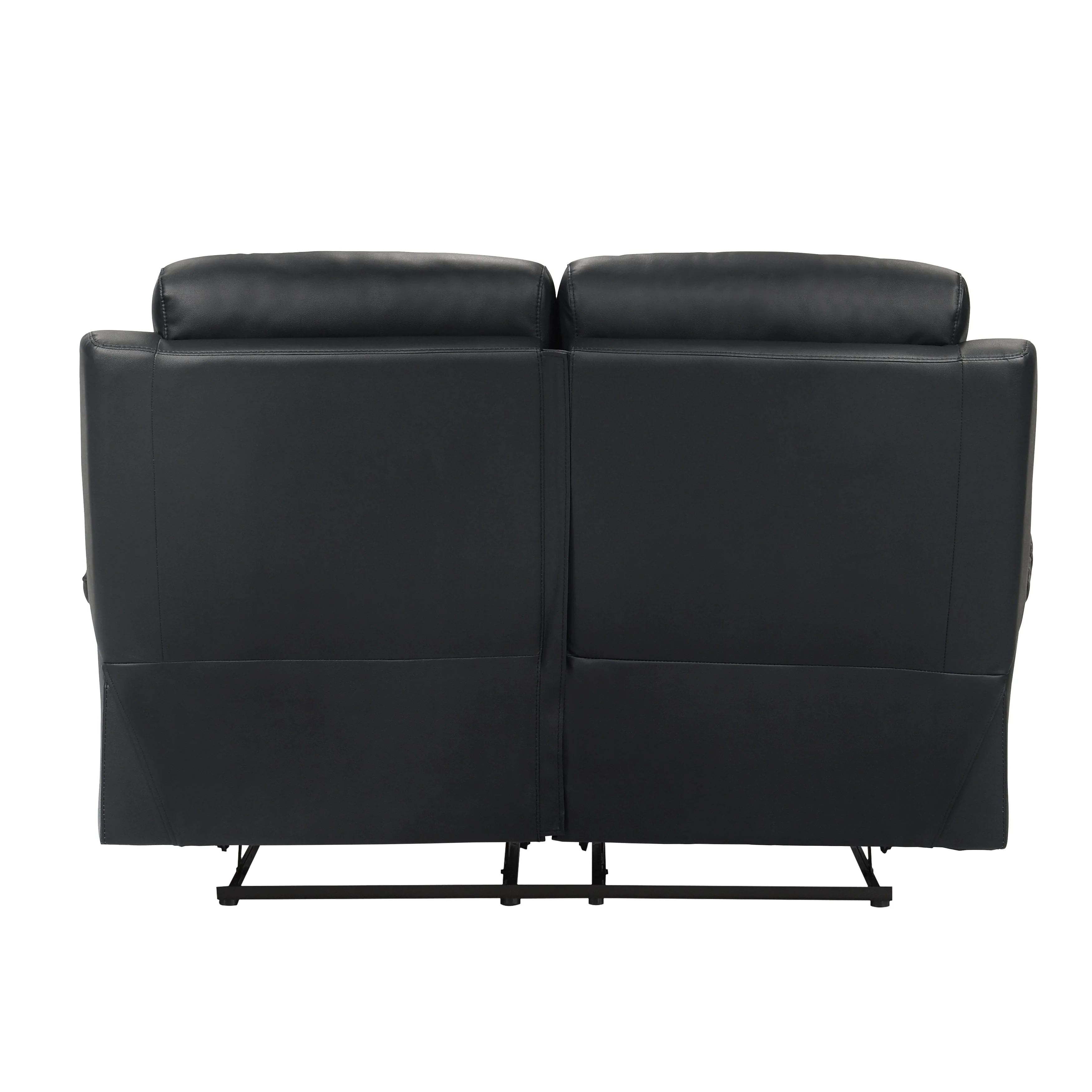 Hancock Black Leather Double Reclining Living Room Set - Image 10