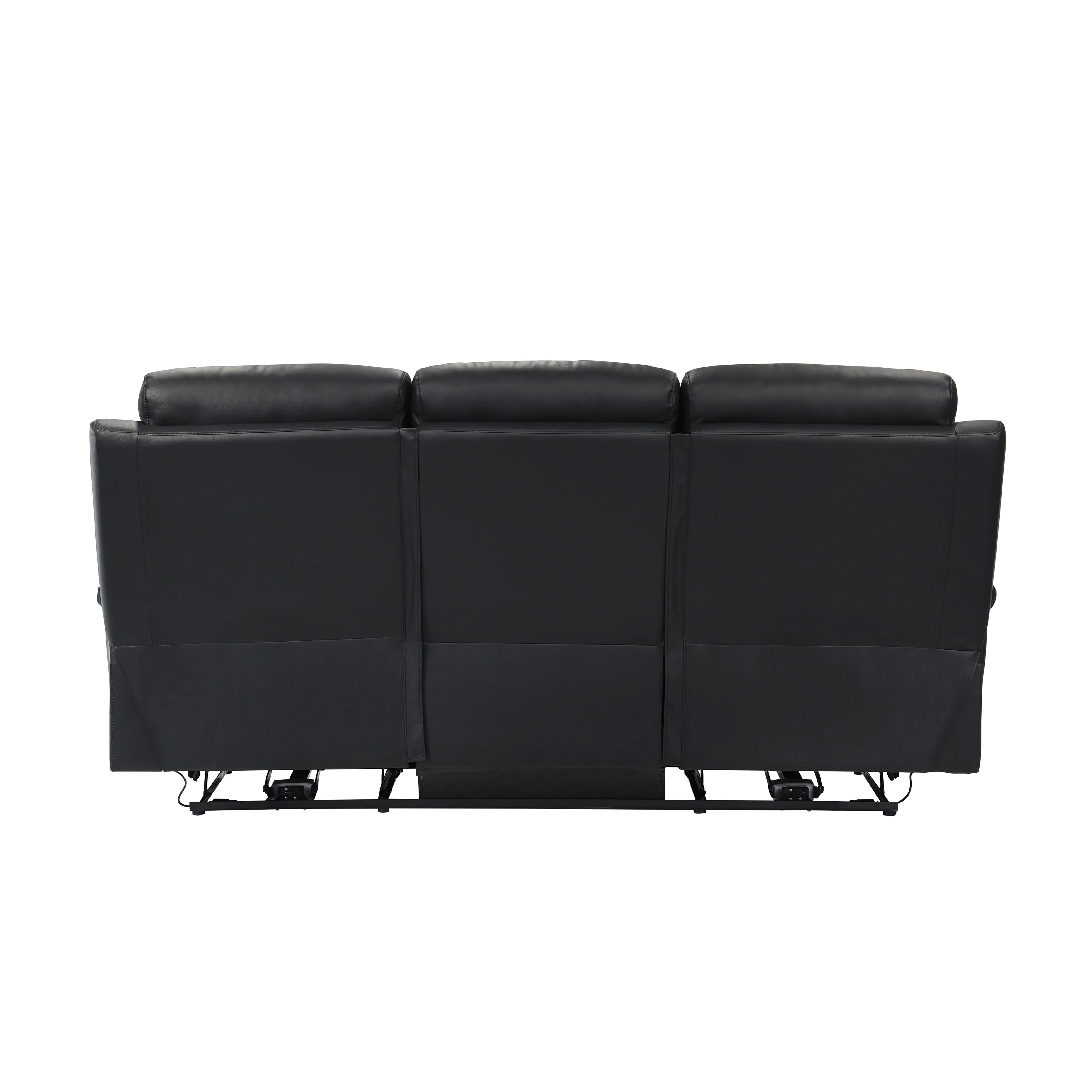 Hancock Black Leather Power Double Reclining Living Room Set - Image 5