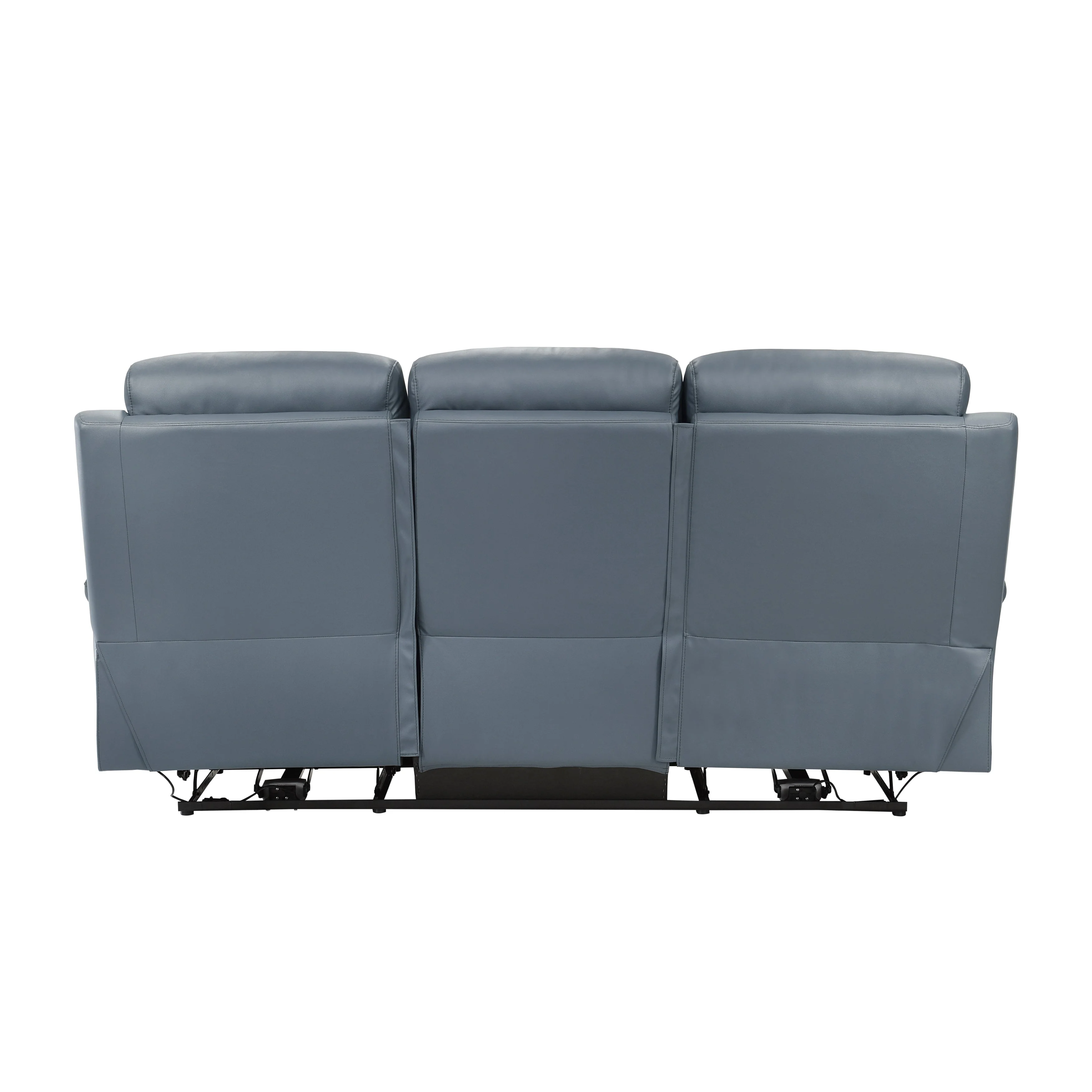 Hancock Blue Leather Power Double Reclining Living Room Set - Image 6