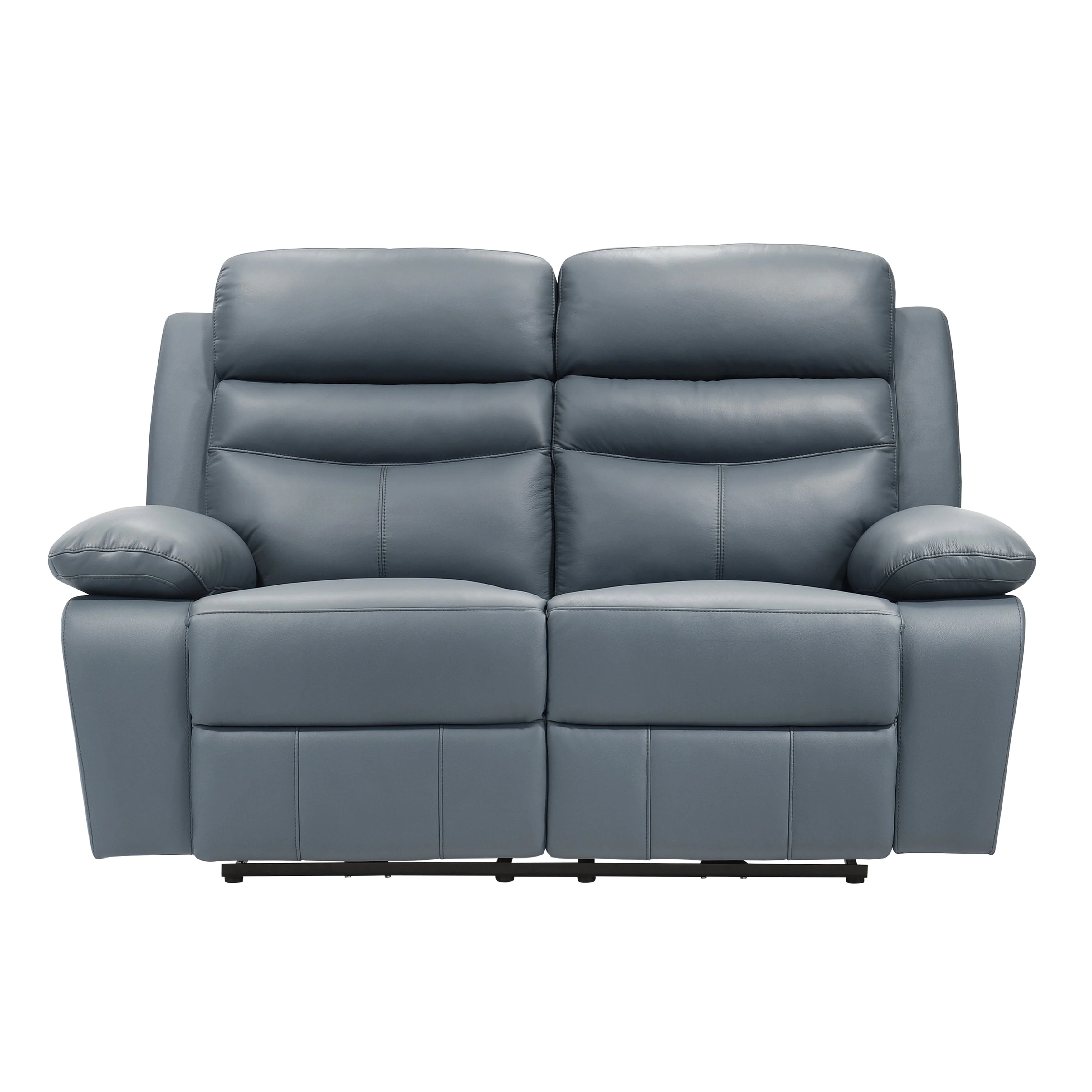 Hancock Blue Leather Power Double Reclining Living Room Set - Image 7