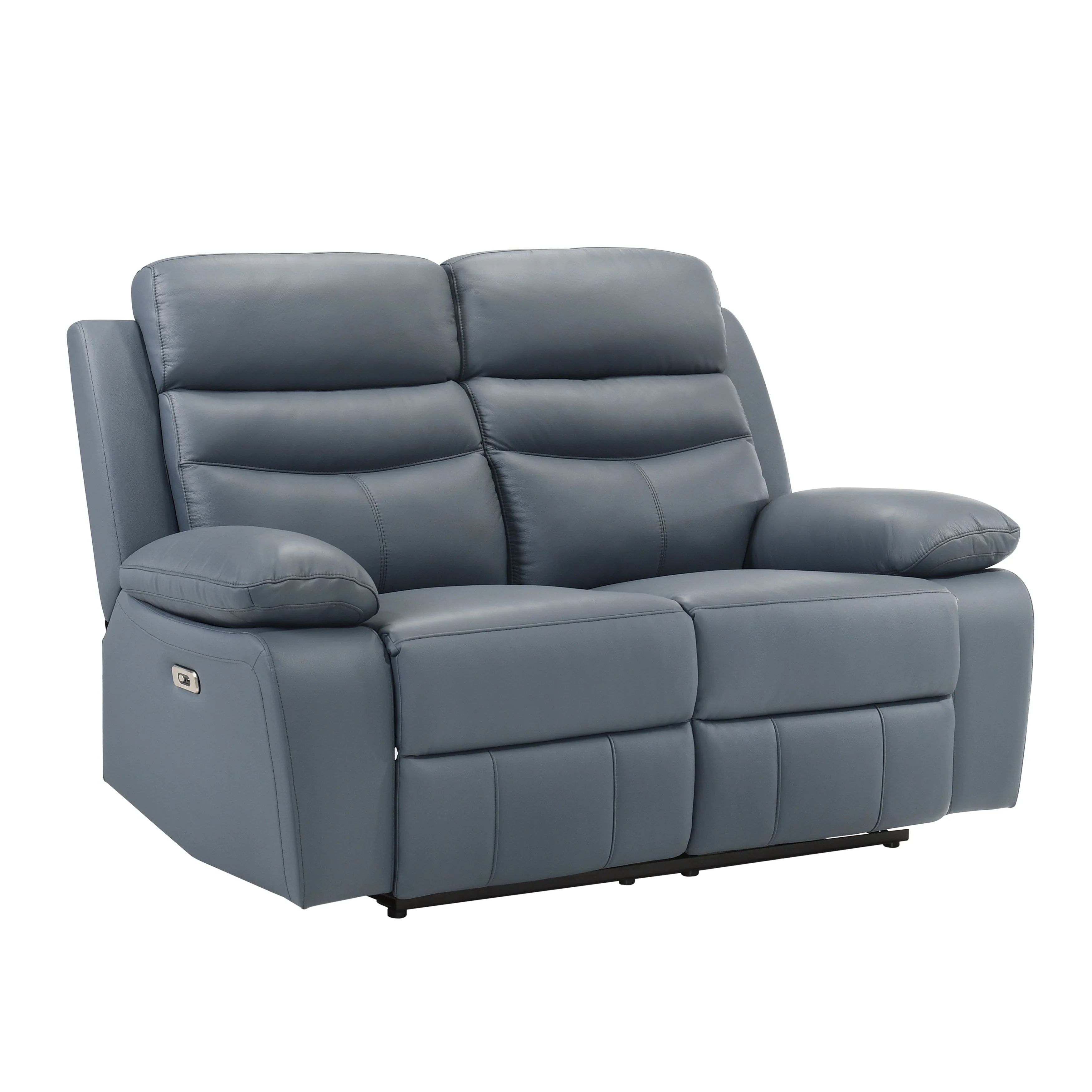Hancock Blue Leather Power Double Reclining Living Room Set - Image 8