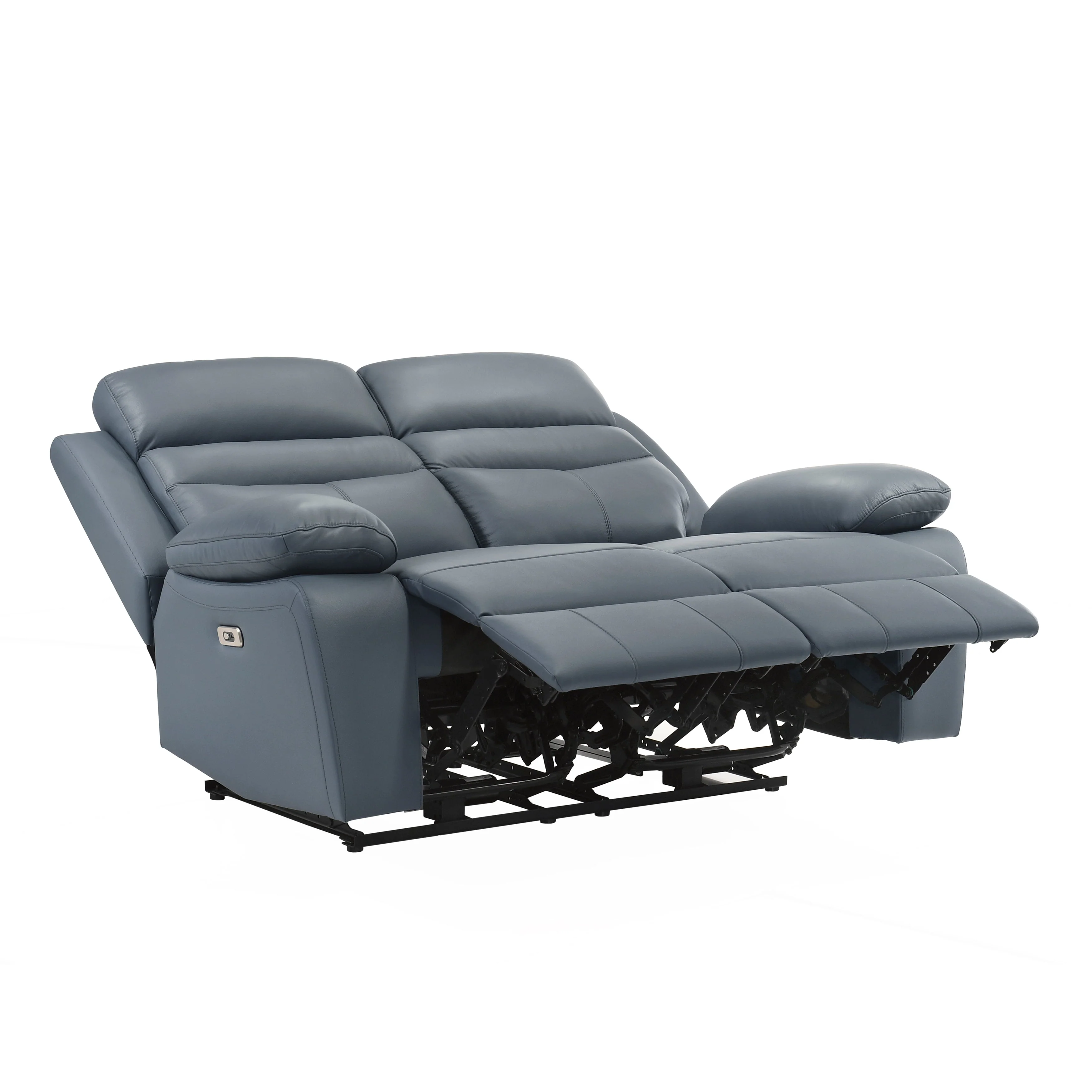Hancock Blue Leather Power Double Reclining Living Room Set - Image 9