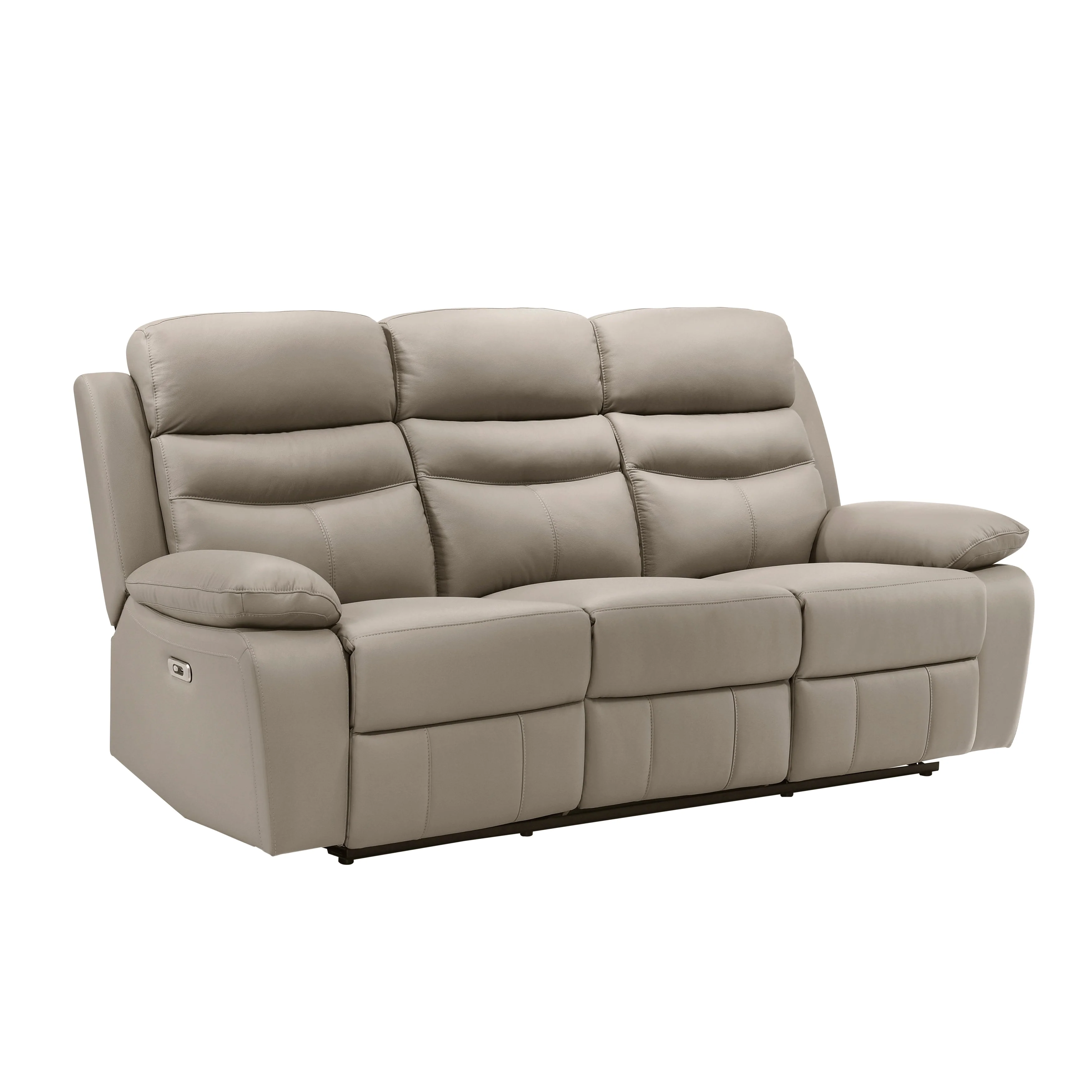Hancock Latte Leather Power Double Reclining Living Room Set - Image 4