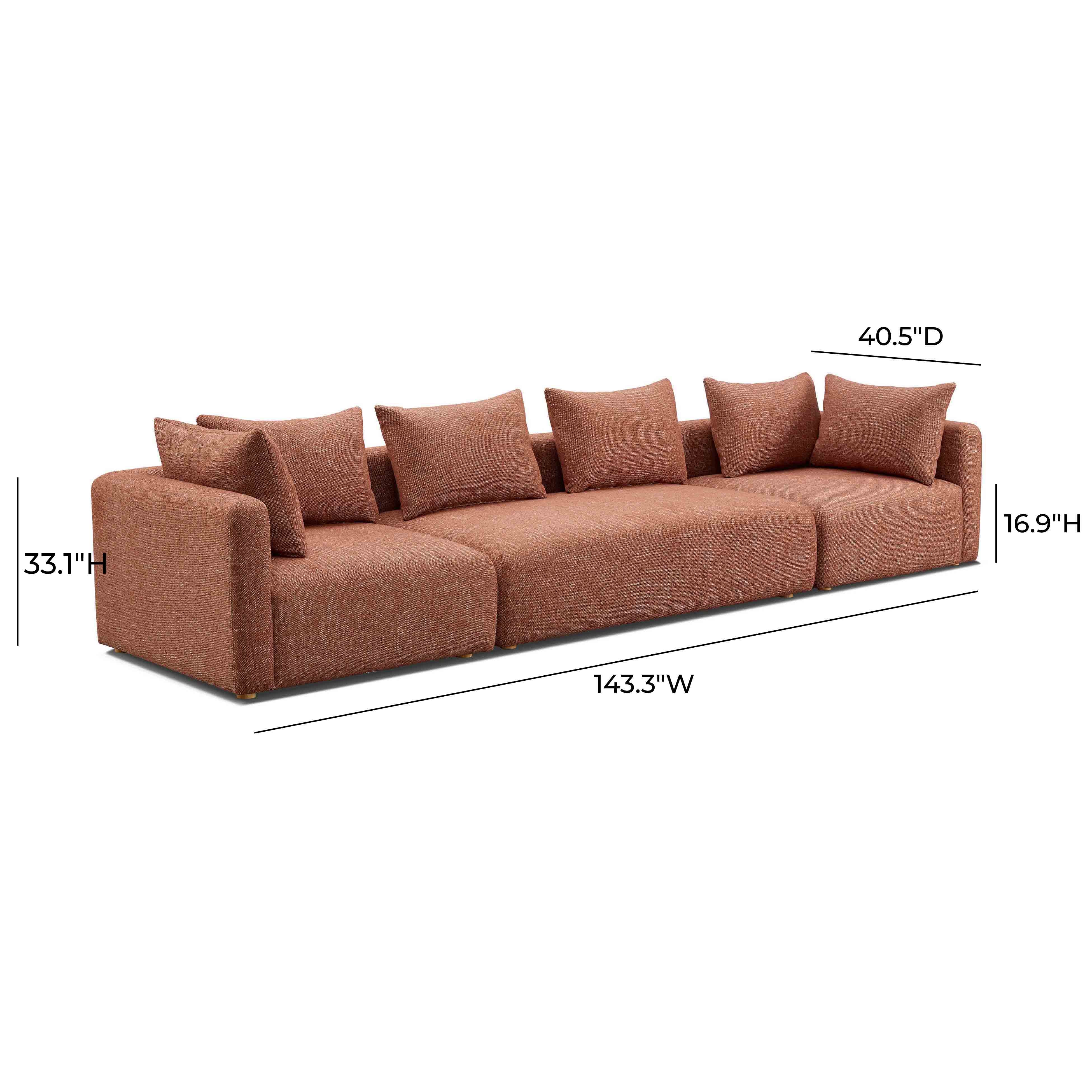 Hangover Heavy Textured Fabric 145" Long Sofa - Image 10
