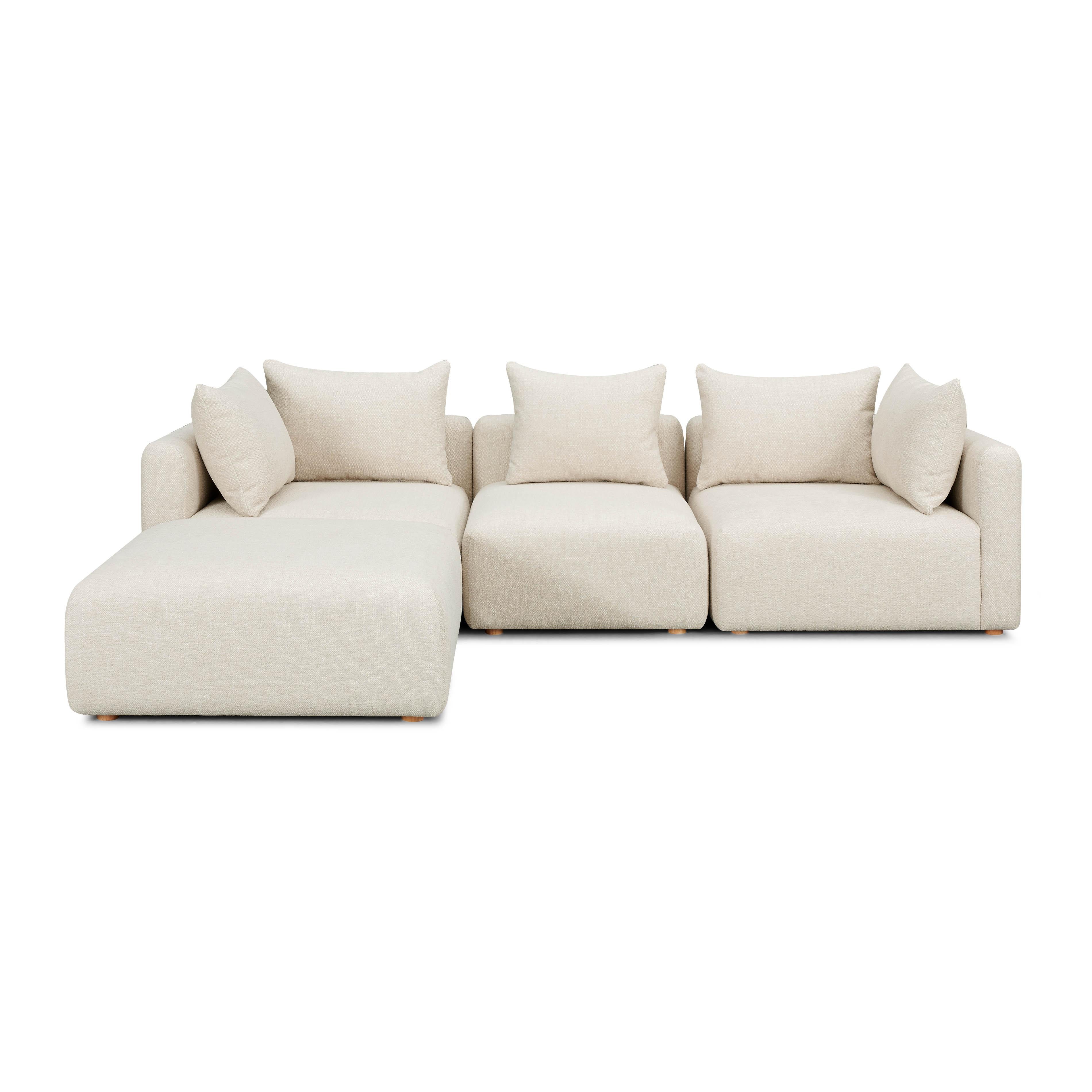 Hangover Heavy Textured Fabric 4-Piece Modular Sectional - Image 3
