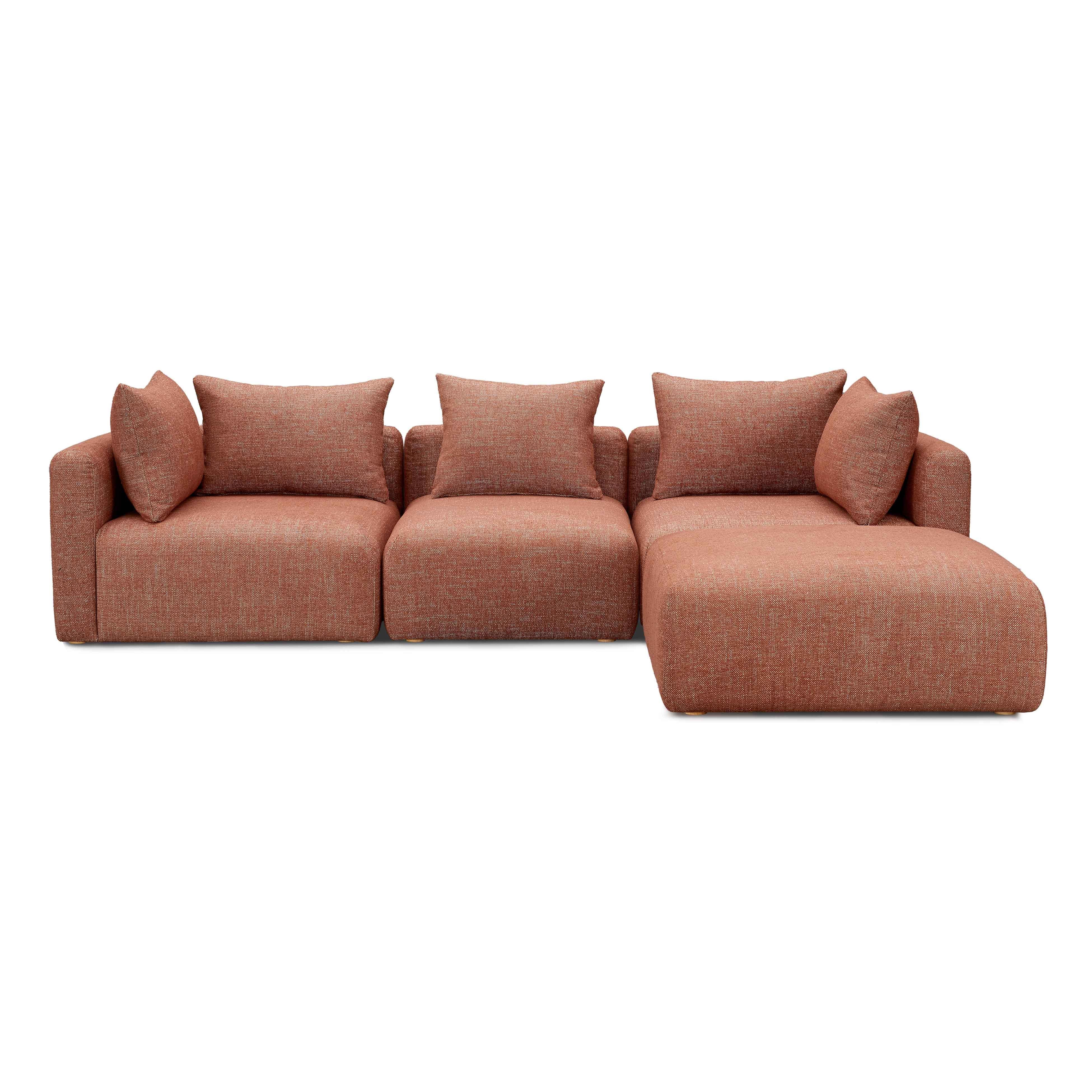 Hangover Heavy Textured Fabric 4-Piece Modular Sectional - Image 5