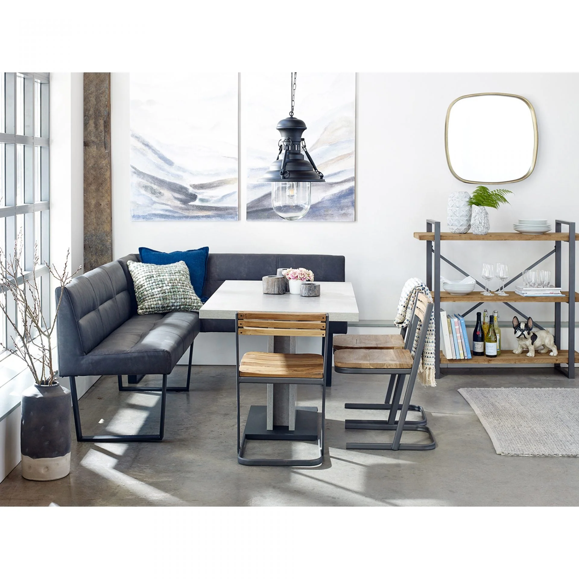 Hanlon Corner Bench Dark Grey - Image 4