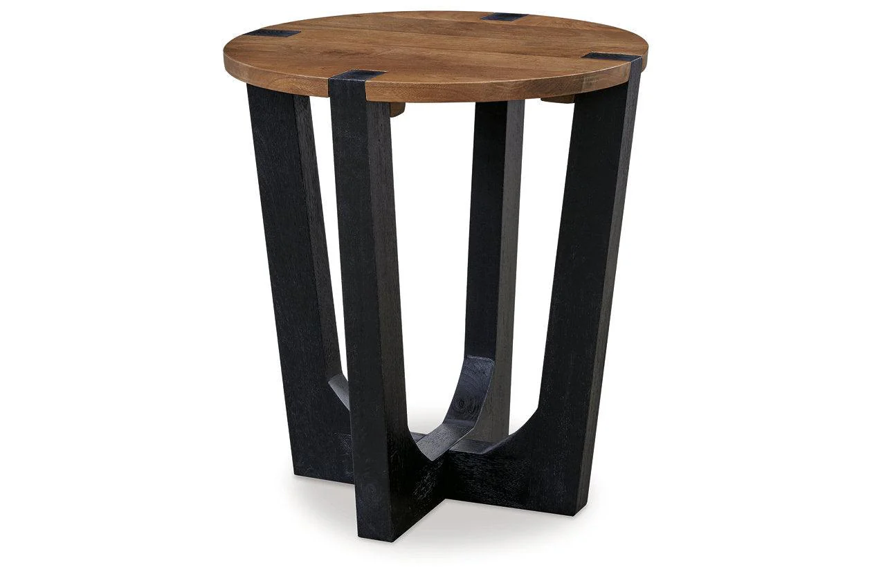 Hanneforth Brown/Black Coffee Table and 2 End Tables - Image 2