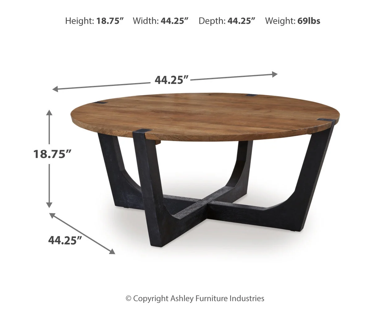 Hanneforth Coffee Table with 1 End Table in Brown/Black - Image 7