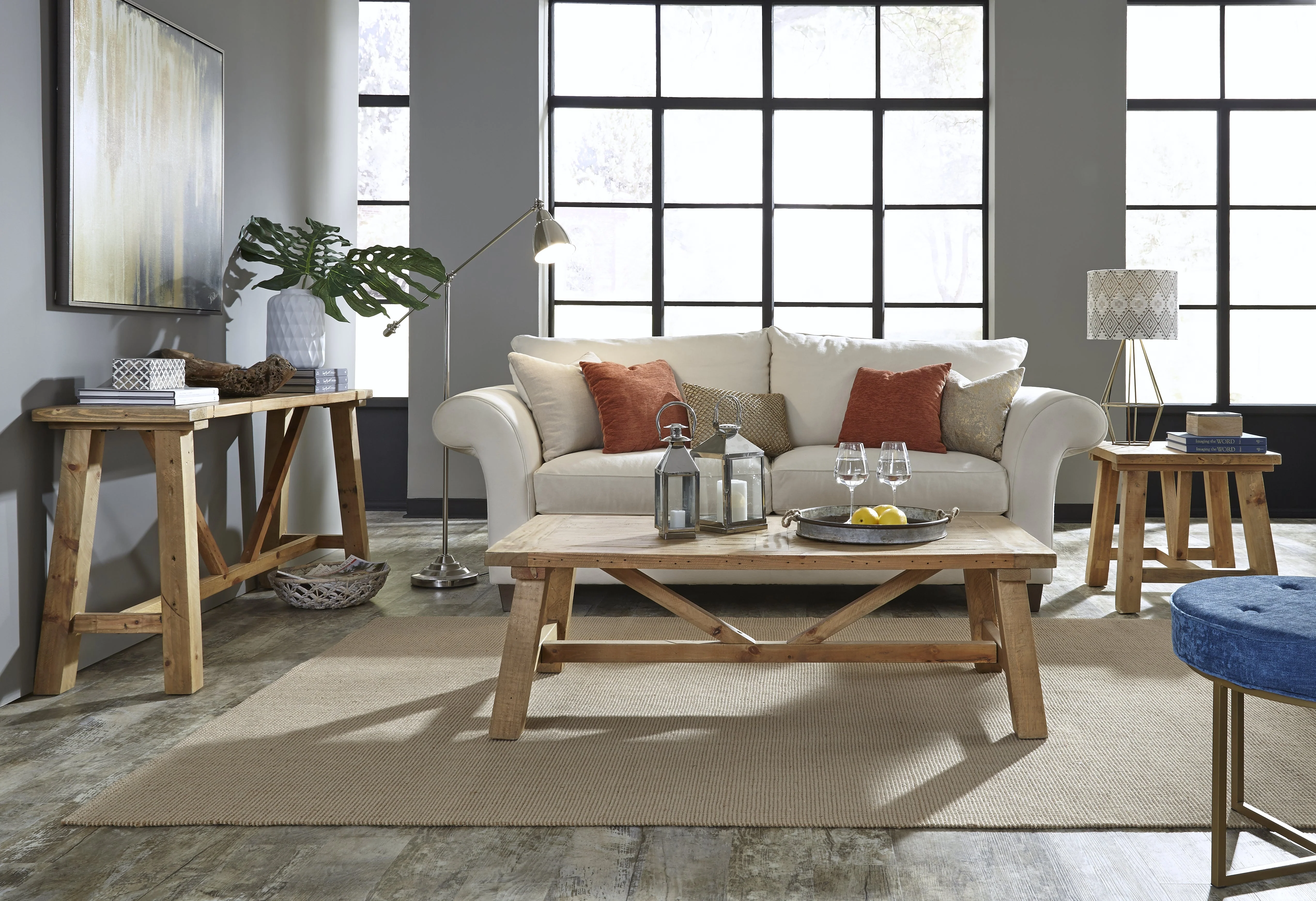 Harby Reclaimed Wood Rectangular Coffee Table in Rustic Tawny - Image 2