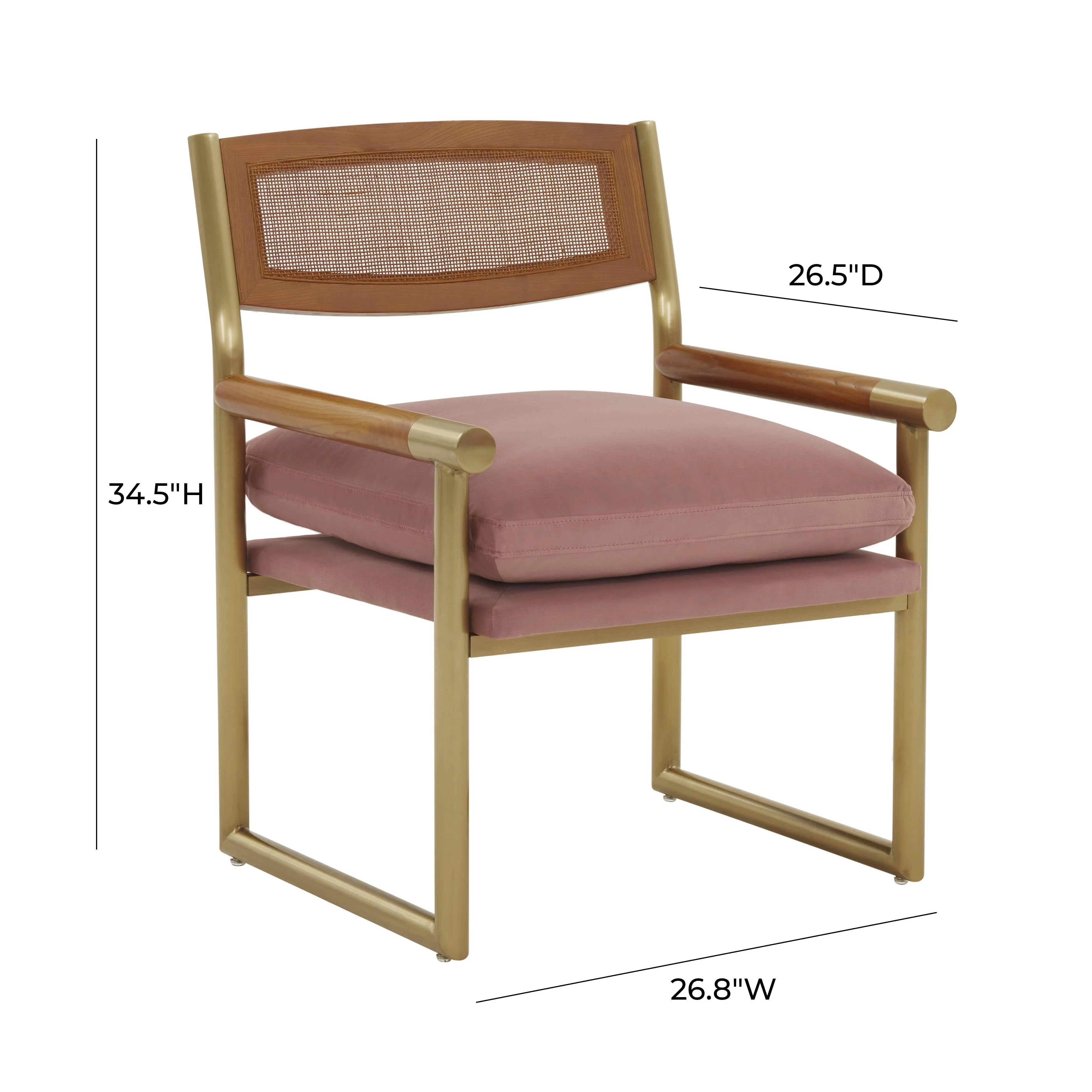 Harlow Rattan Velvet Chair - Image 12