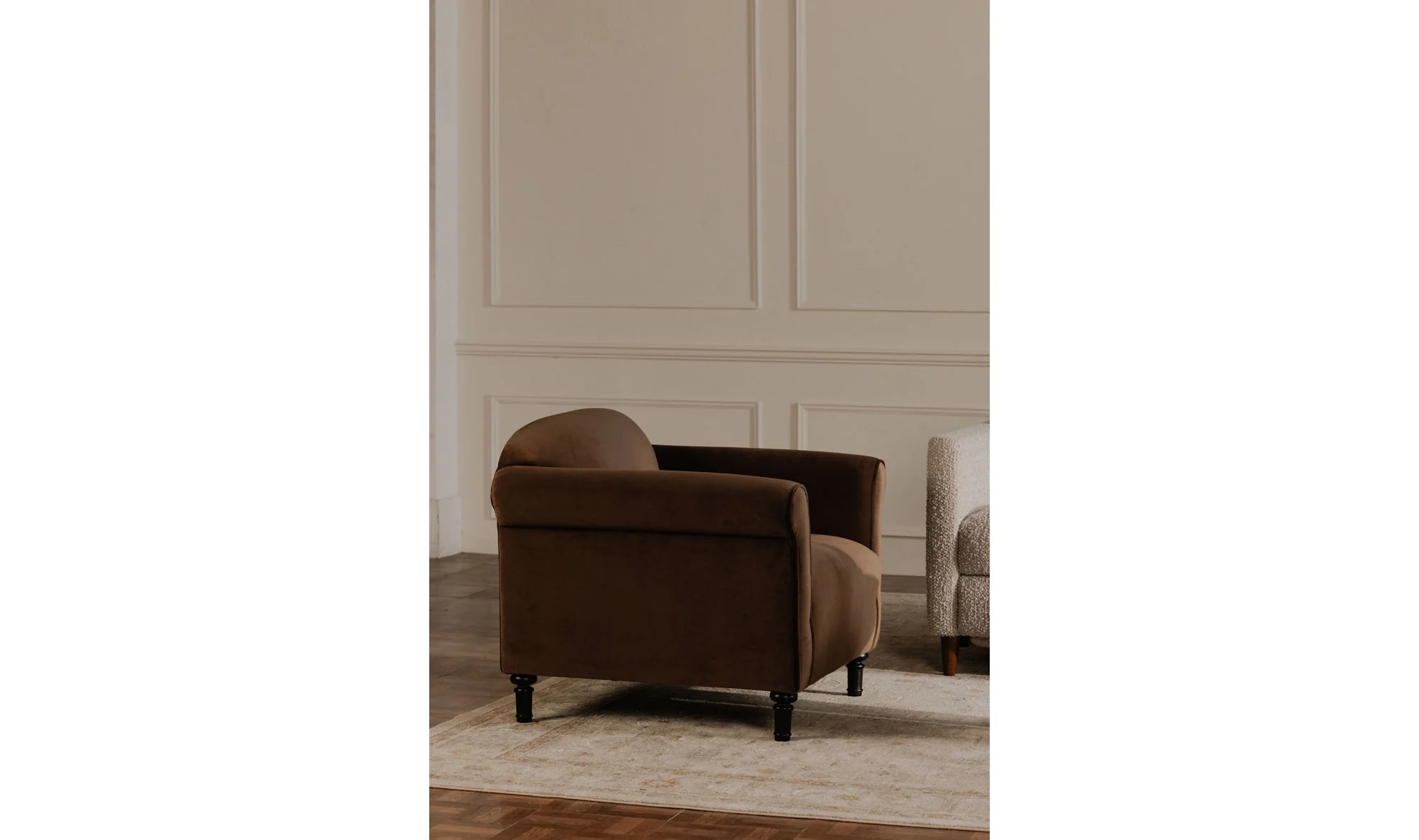 Harmony Accent Chair Dark Brown Faux Mohair - Image 4