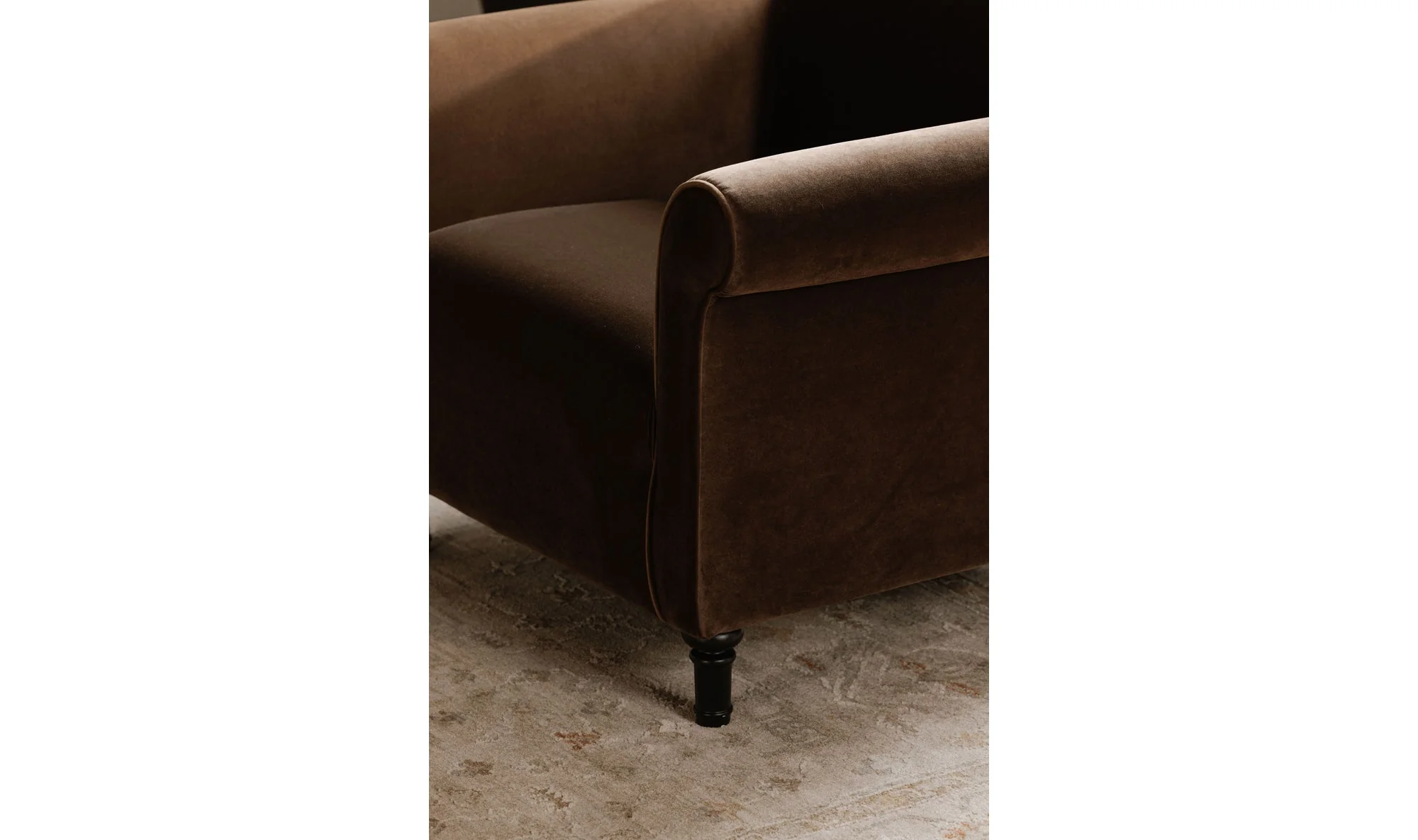 Harmony Accent Chair Dark Brown Faux Mohair - Image 5