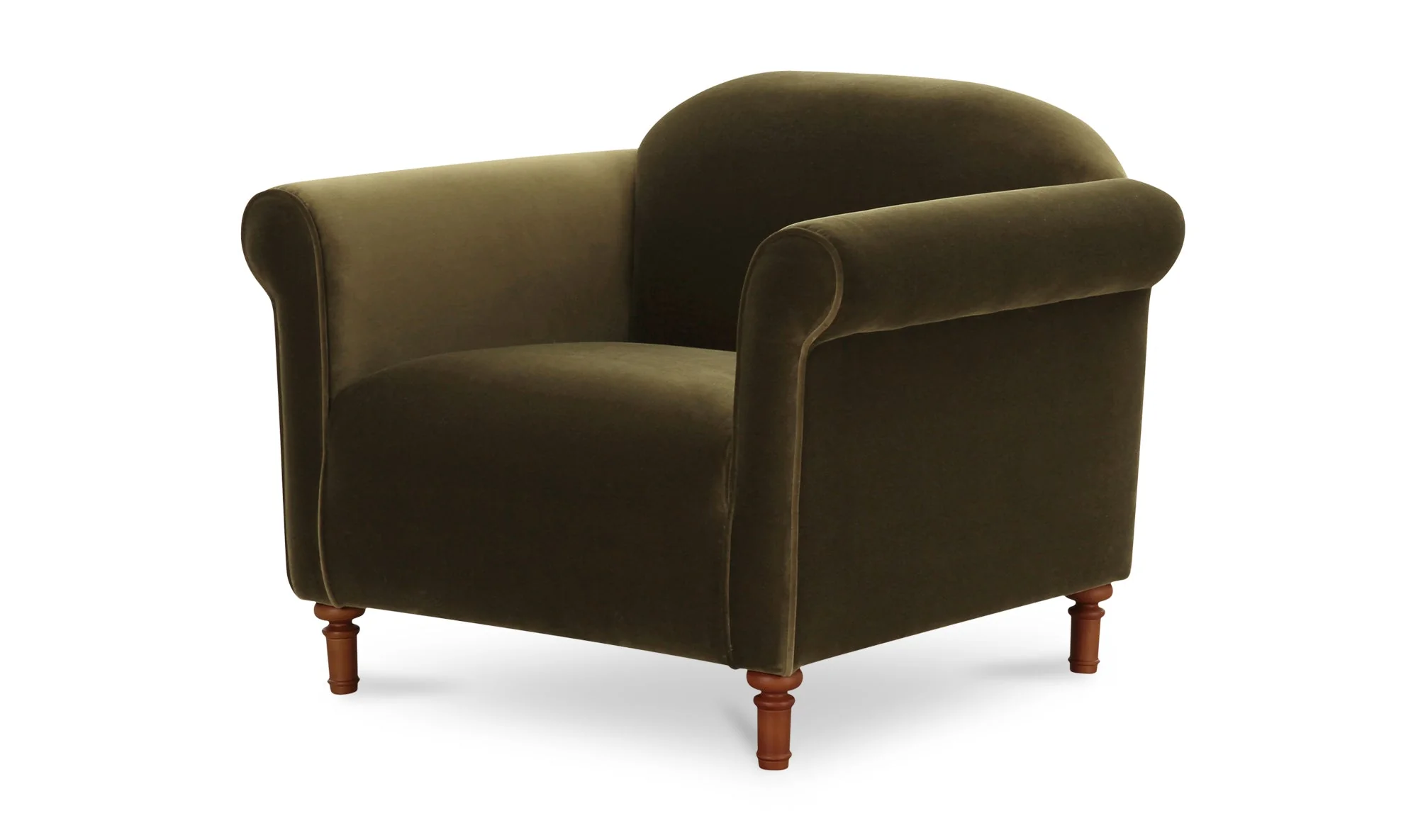 Harmony Accent Chair Dark Green Faux Mohair - Image 2