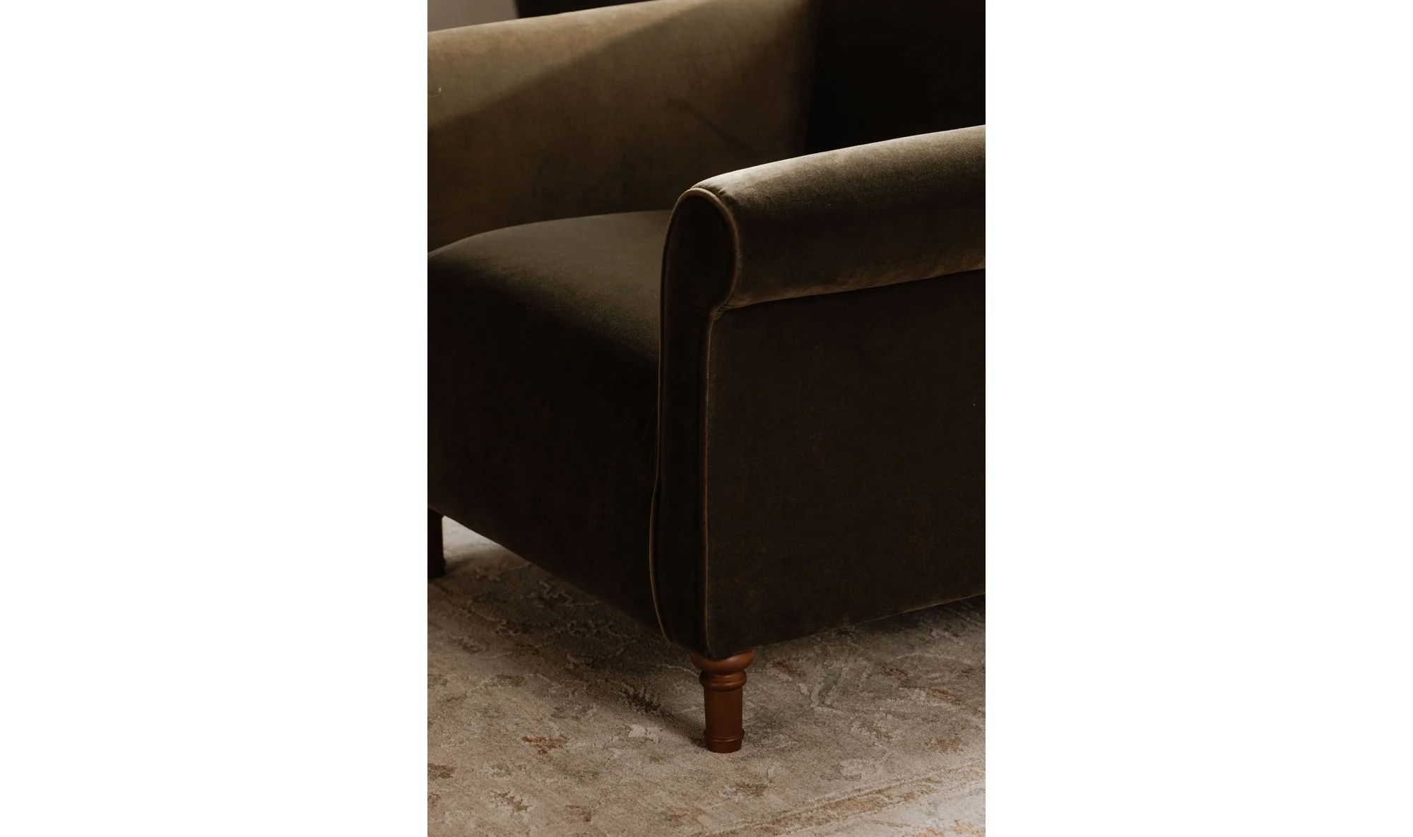 Harmony Accent Chair Dark Green Faux Mohair - Image 5