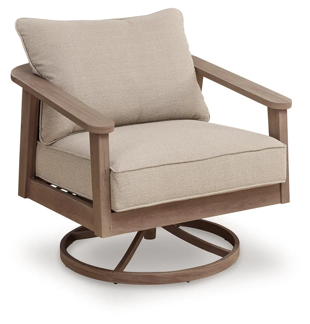 Harmony Headlands Natural/Gray Swivel Lounge w/ Cushion - Image 2