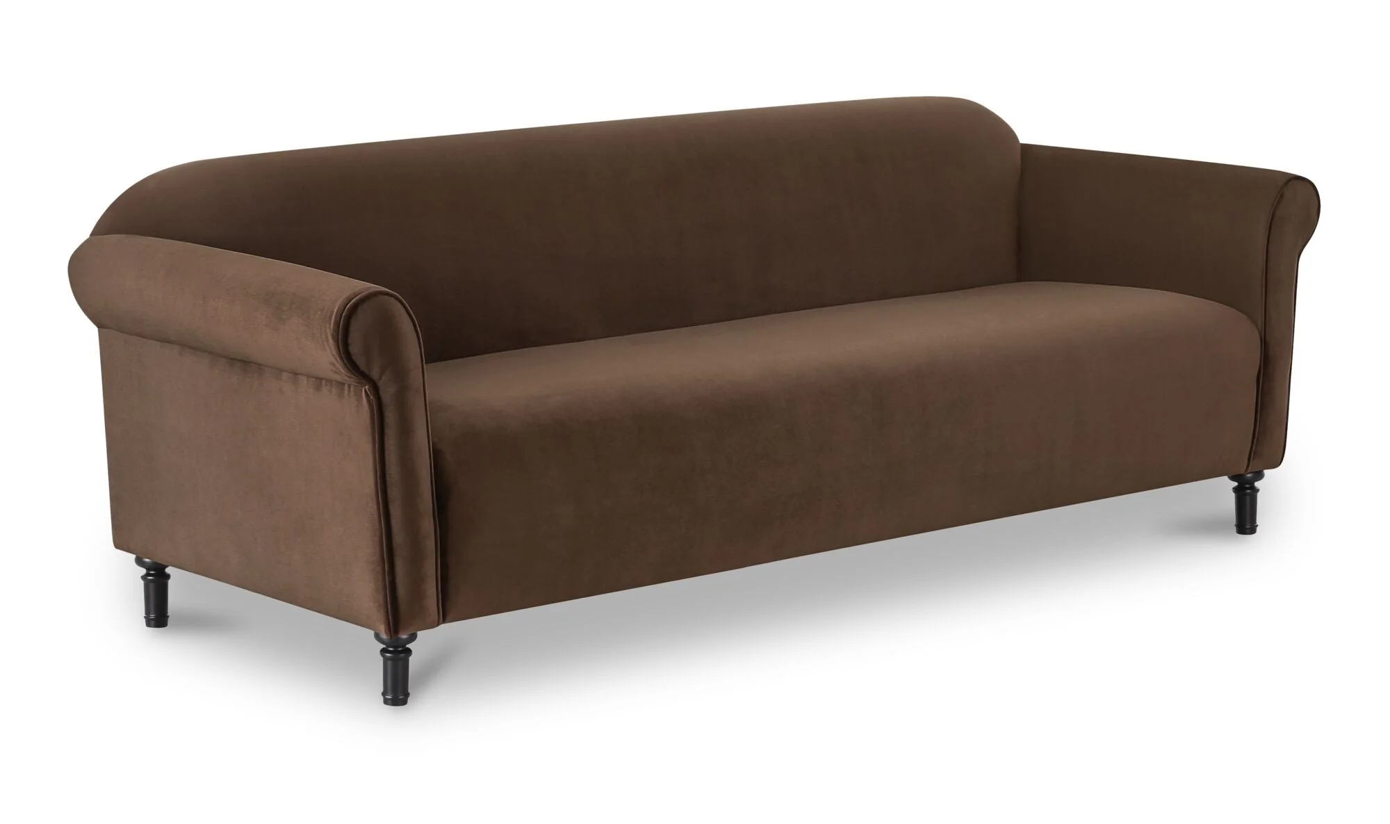 Harmony Sofa Dark Brown Faux Mohair - Image 2