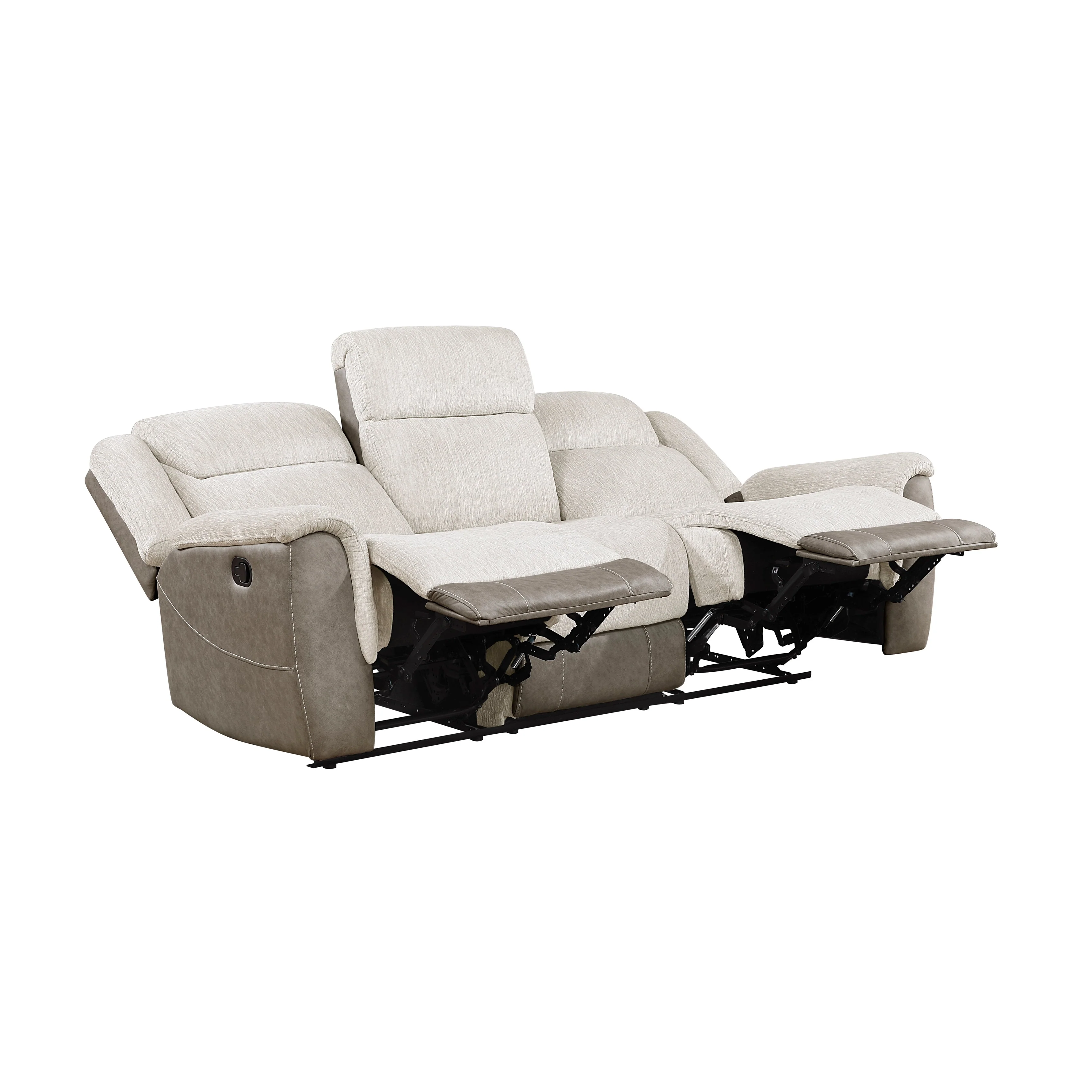 Harriette Beige/Brown Double Reclining Living Room Set - Image 5